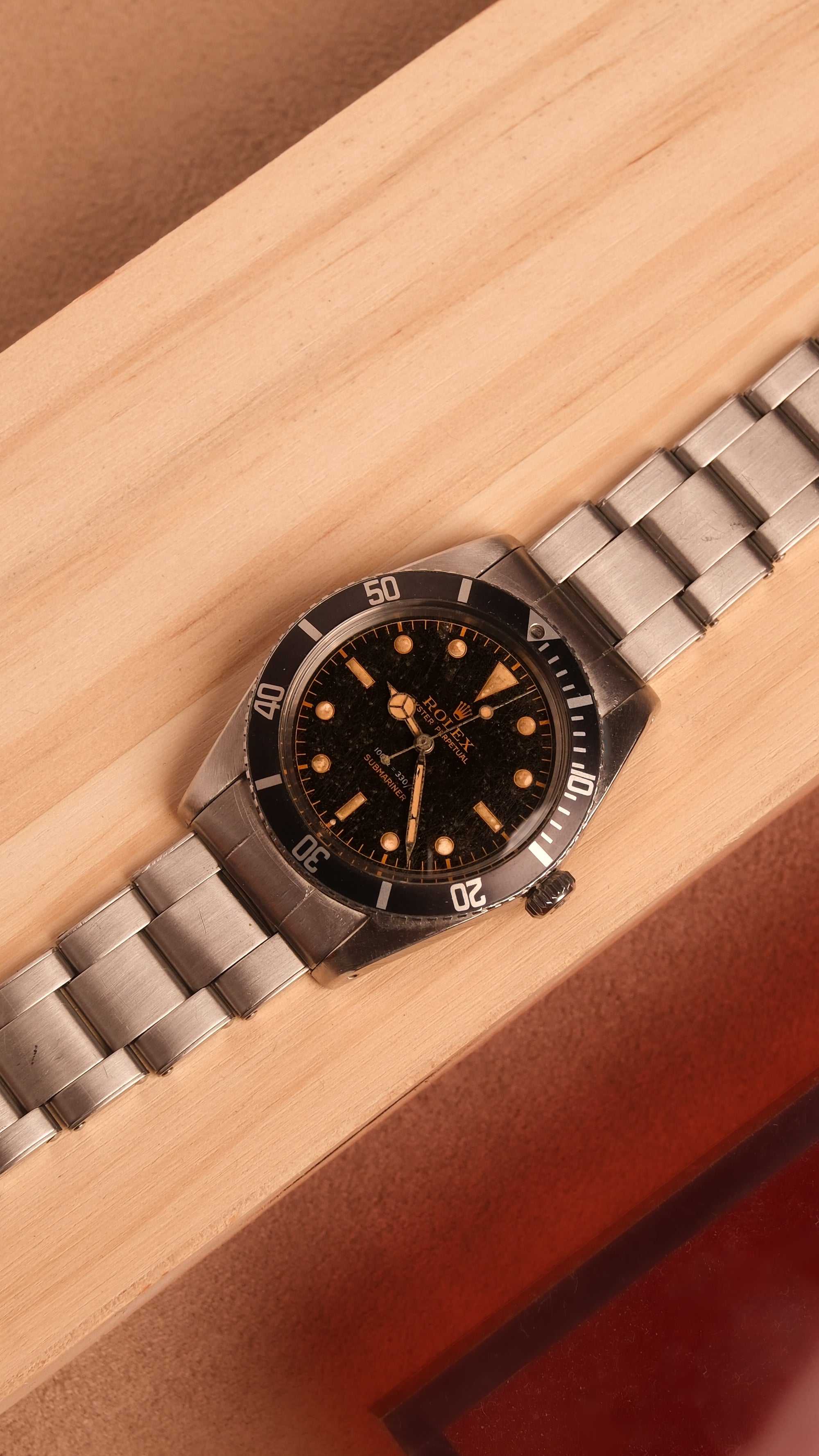 RESERVED Rolex Submariner 5508 original dial hands / James bond / 2 line Gilt Exclamation 1962
