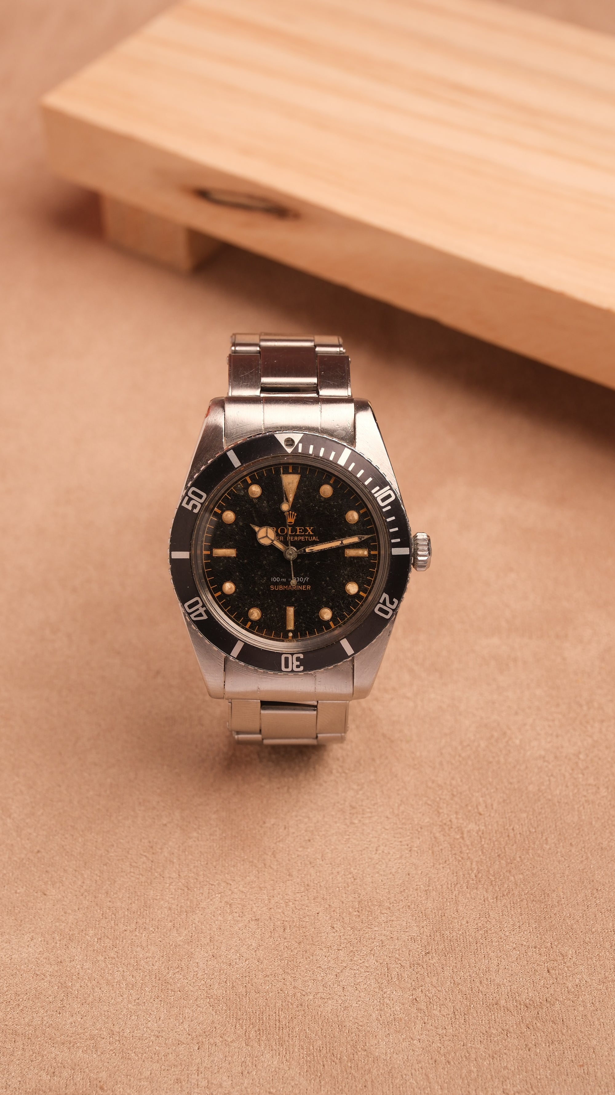 RESERVED Rolex Submariner 5508 original dial hands / James bond / 2 line Gilt Exclamation 1962