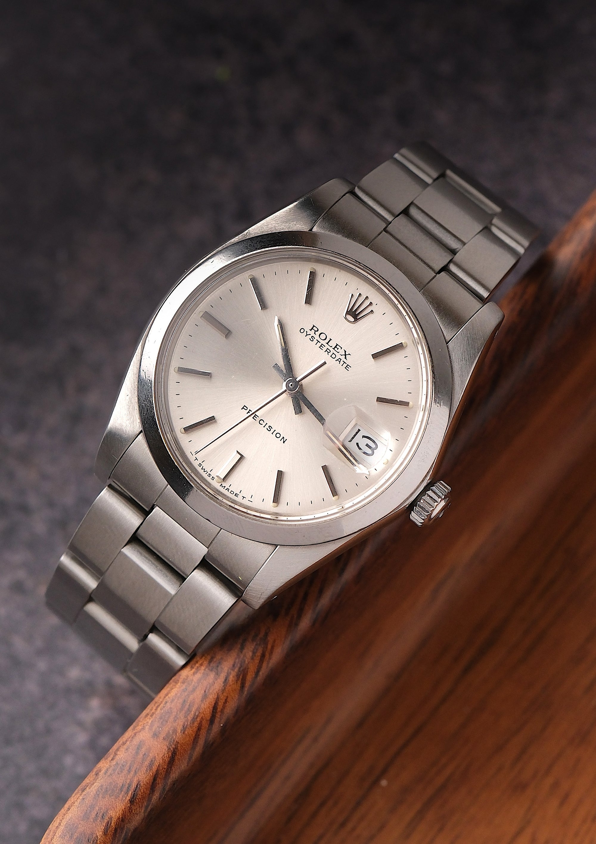ROLEX OYSTERDATE PRECISION 6694 SILVER SUNBURST DIAL 1987