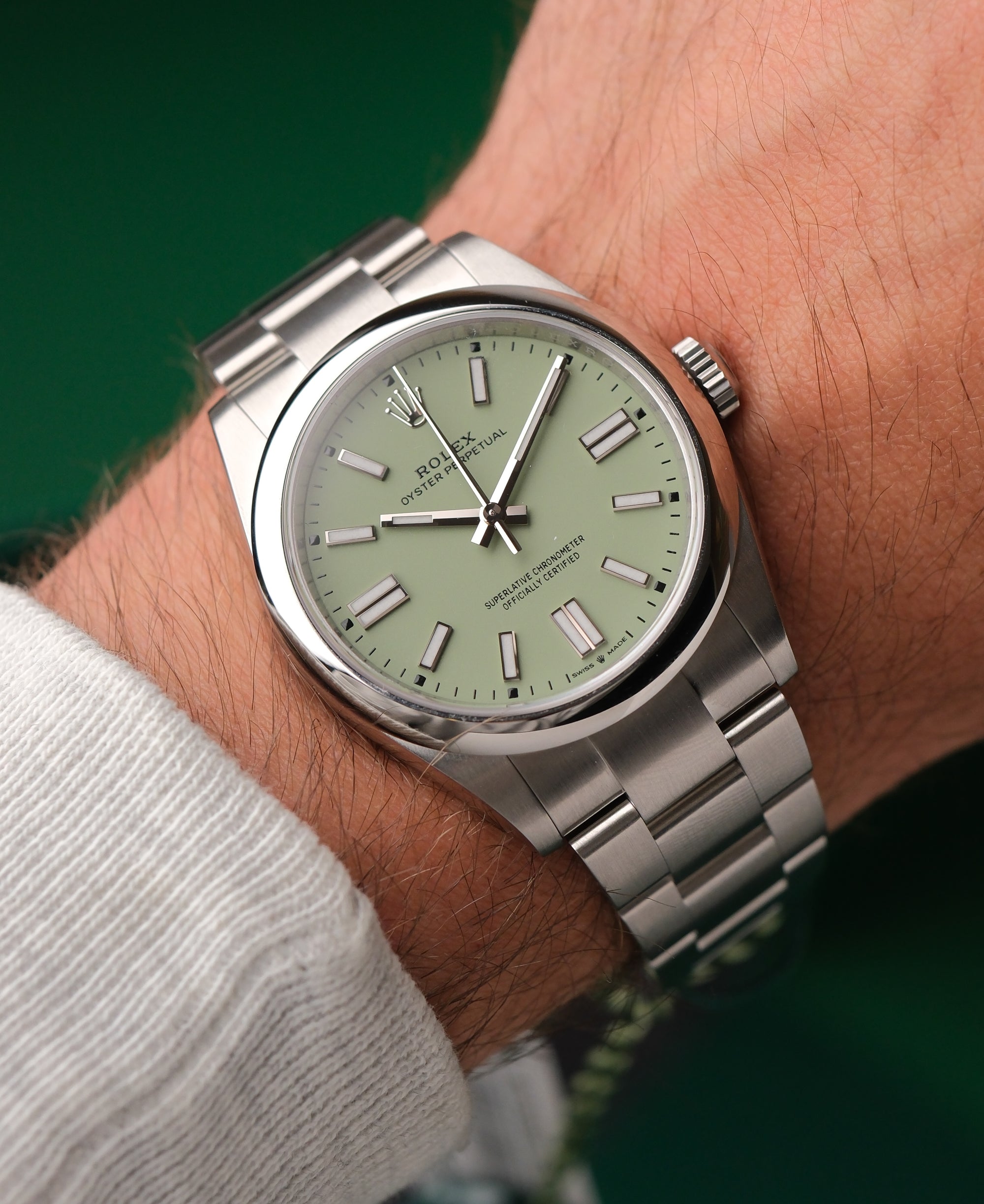 New/Unworn 41mm Pistachio Dial Full Set