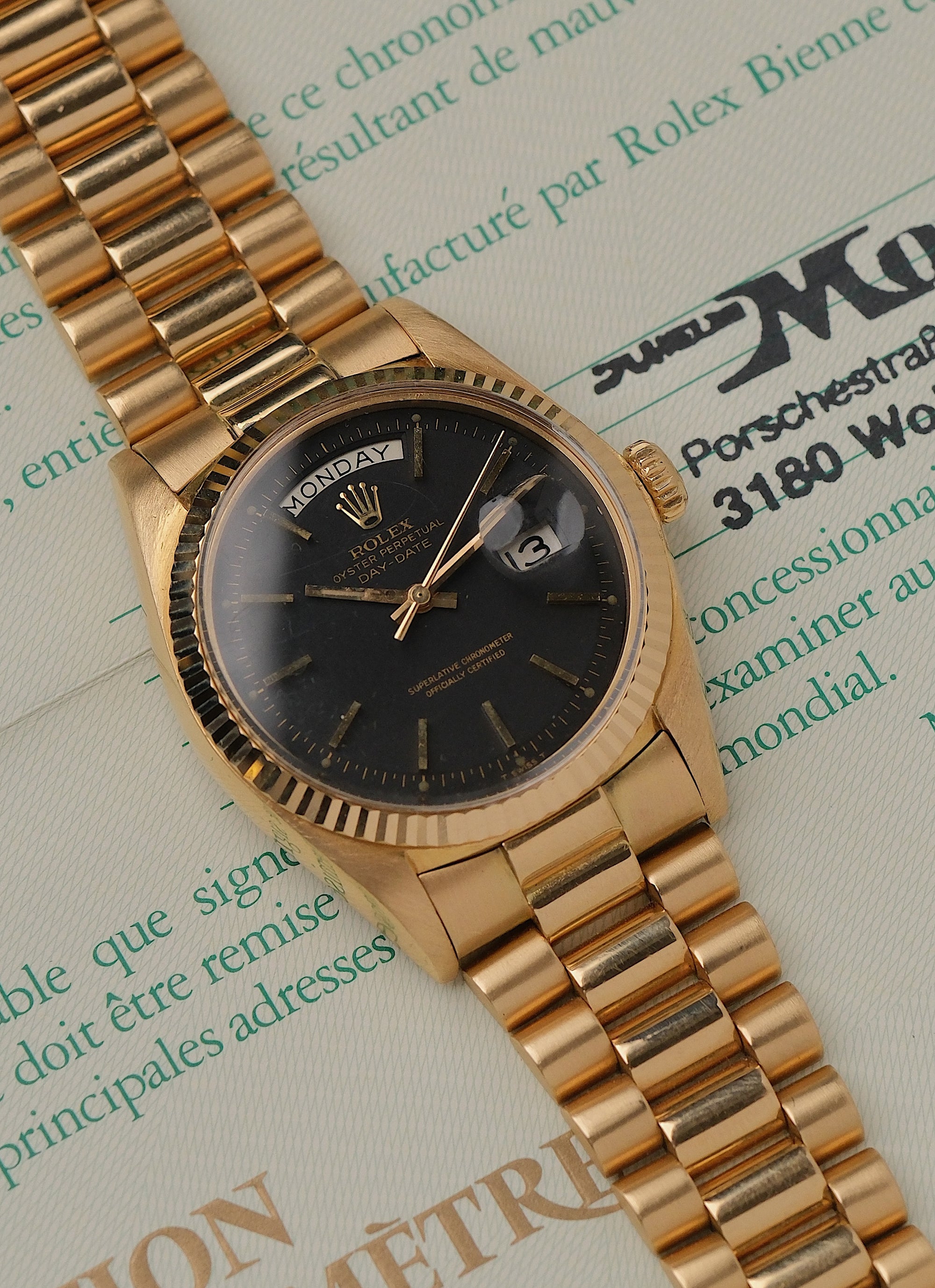 Rolex Day-Date 36 Matt black / German Papers - Amazing condition