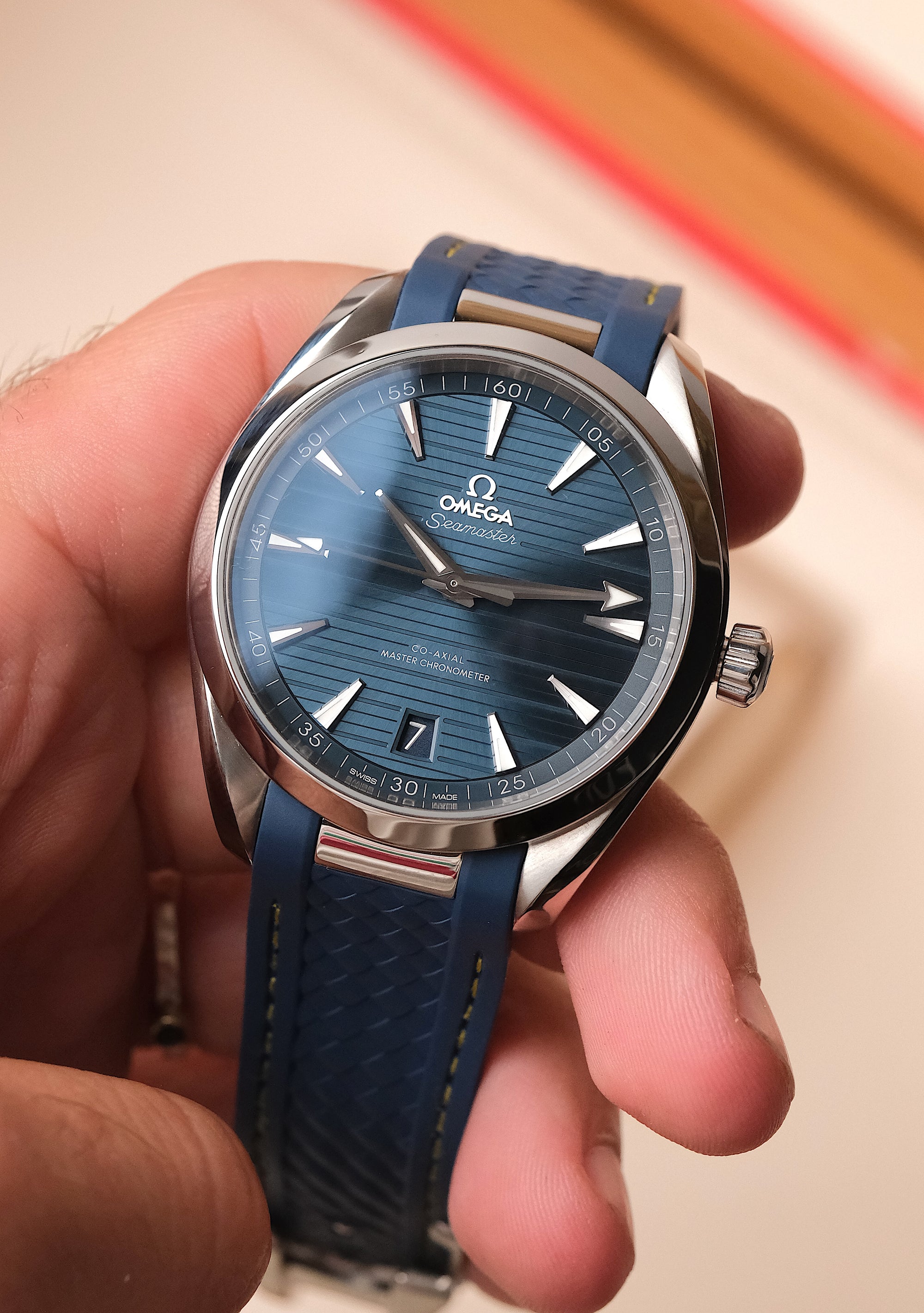 Omega Seamaster Aqua Terra 41mm Blue Dial Rubber Strap 220.13.41.21.03.003
