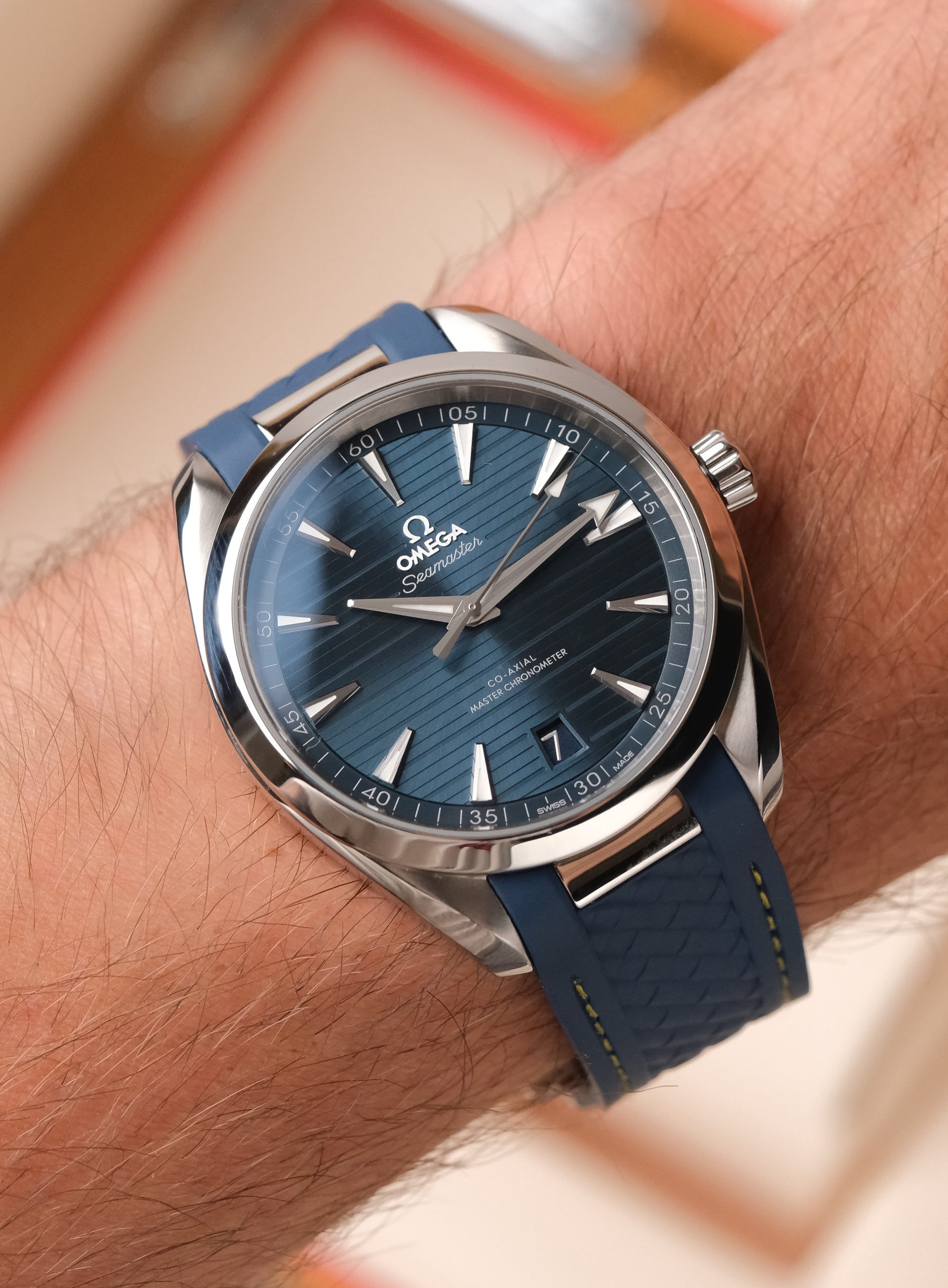 Omega Seamaster Aqua Terra 41mm Blue Dial Rubber Strap 220.13.41.21.03.003