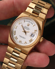 Rolex Oysterquartz Day-Date 19018 18K Yellow Gold White Roman Dial (1978)
