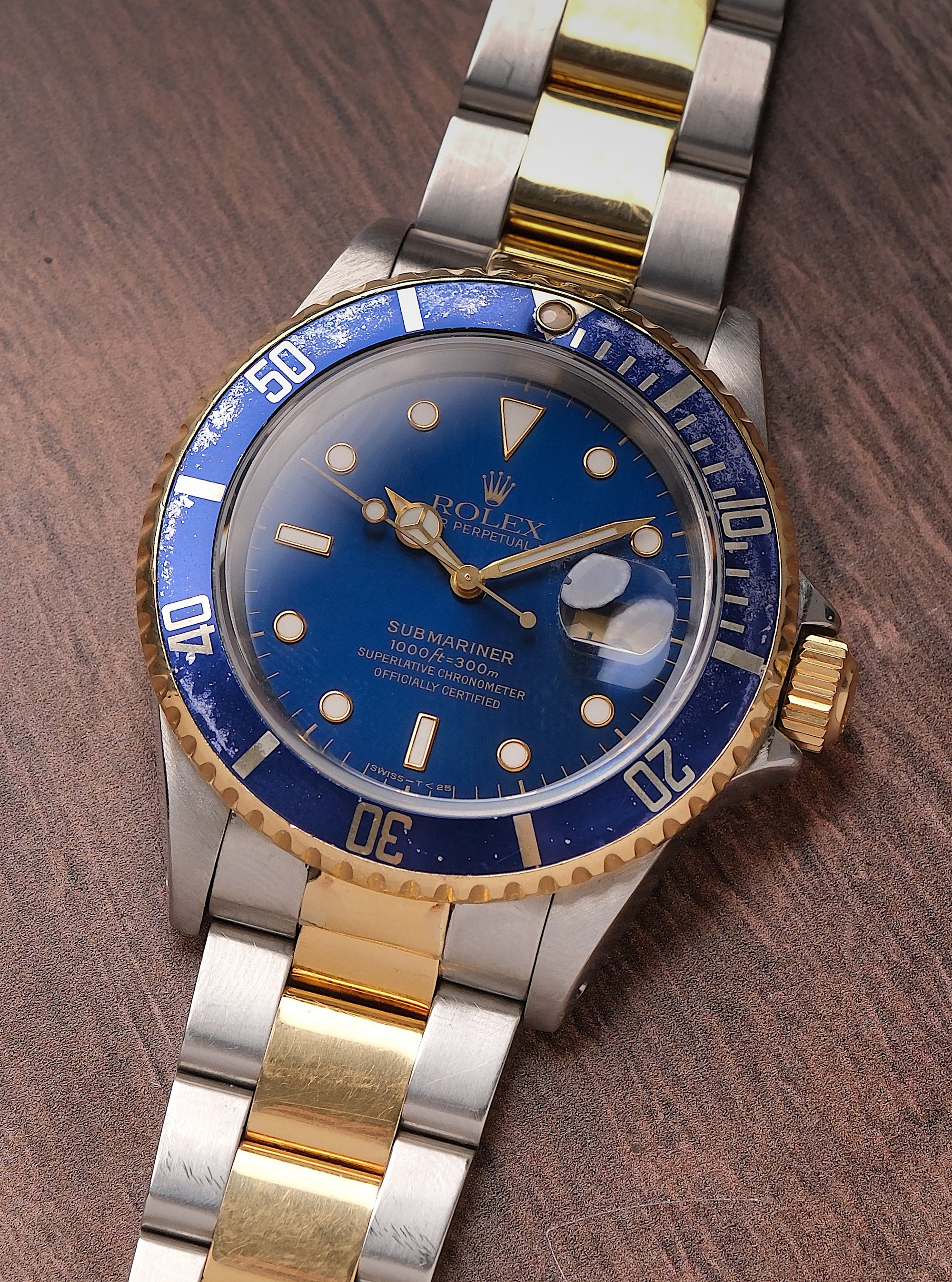 Rolex Submariner Date 16613 Two-Tone Blue Dial "Bluesy" (1995 Punch Papers)