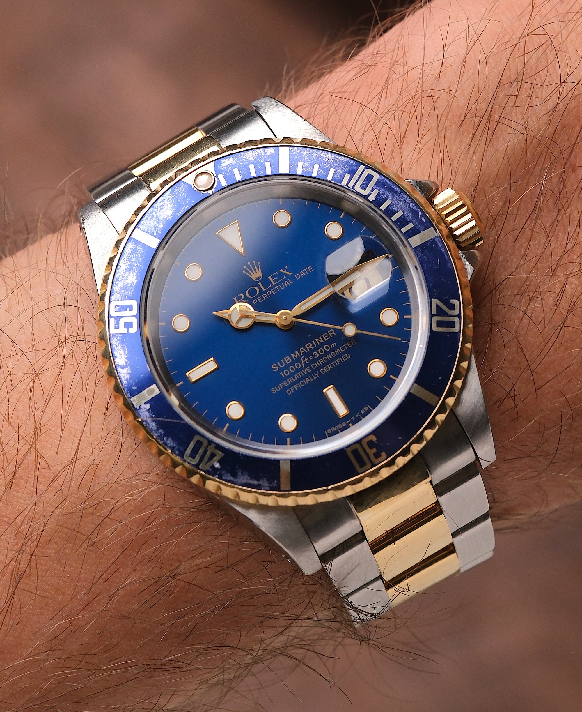 Rolex Submariner Date 16613 Two-Tone Blue Dial "Bluesy" (1995 Punch Papers)