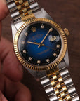 Rolex Datejust 36 16013 Blue Vignette Diamond Dial Two-Tone (1988)