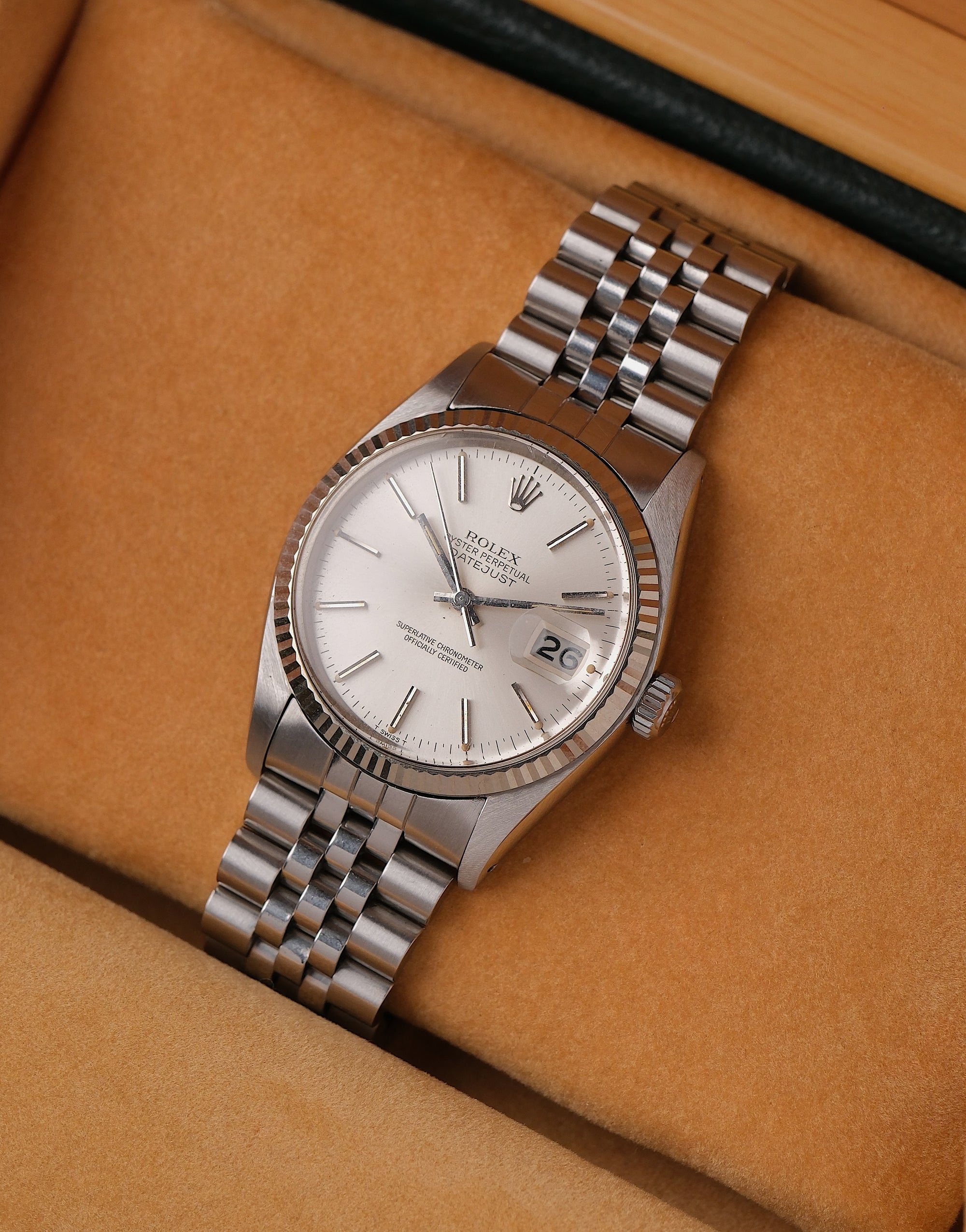Rolex Datejust 36 Ref. 16014 Silver Sunburst Dial - Full Set (Circa 1977)