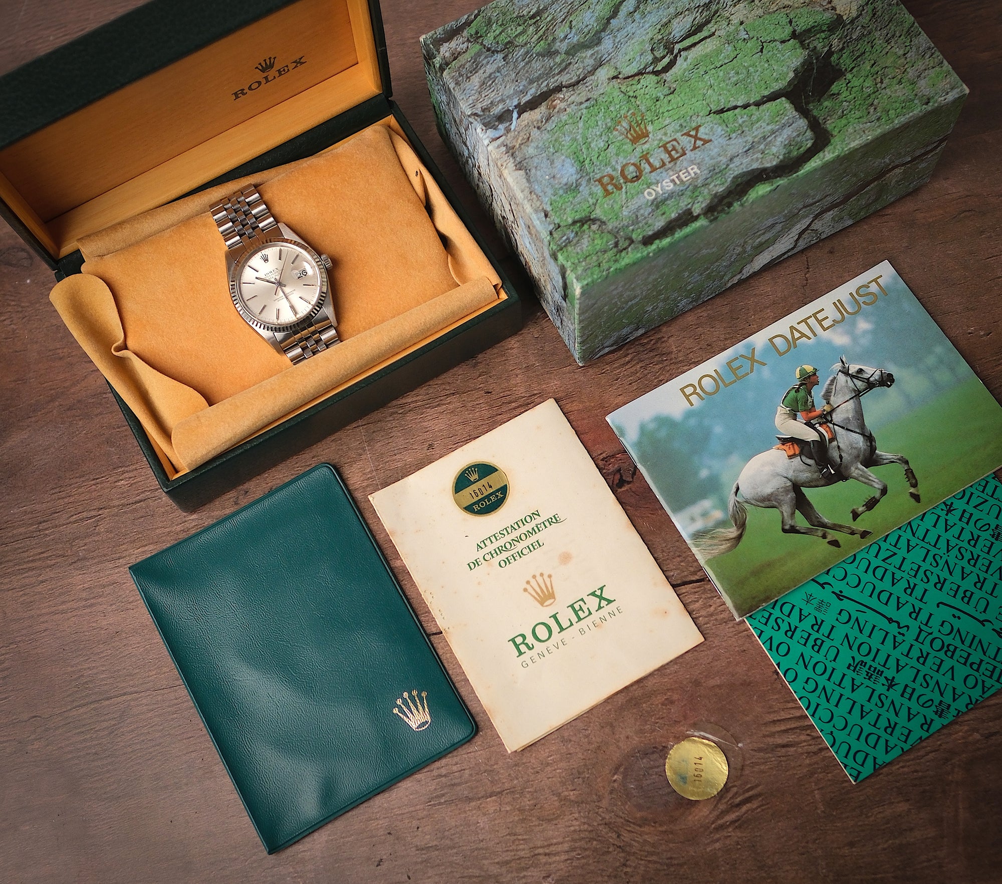 Rolex Datejust 36 Ref. 16014 Silver Sunburst Dial - Full Set (Circa 1977)