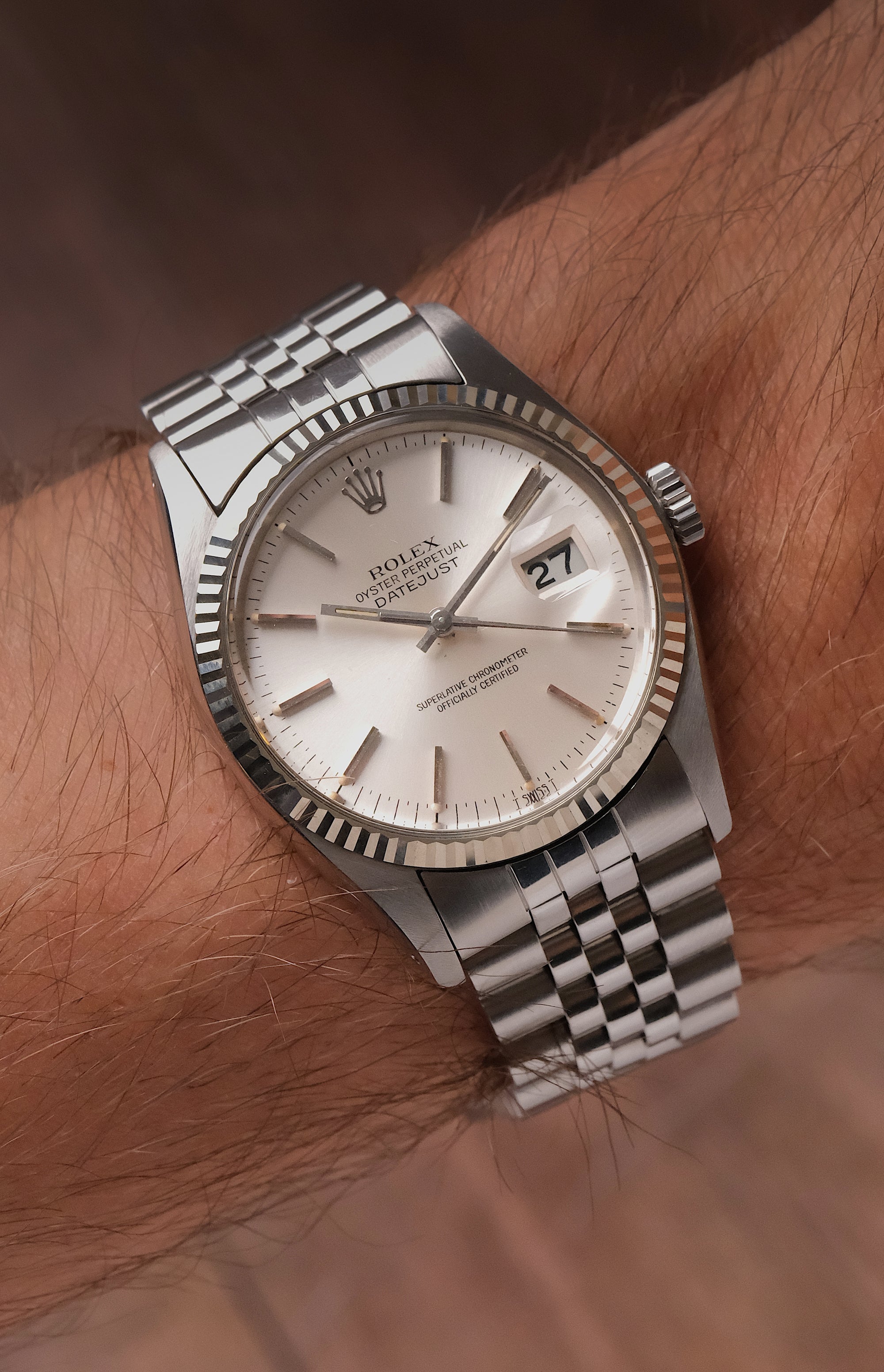 Rolex Datejust 36 Ref. 16014 Silver Sunburst Dial - Full Set (Circa 1977)