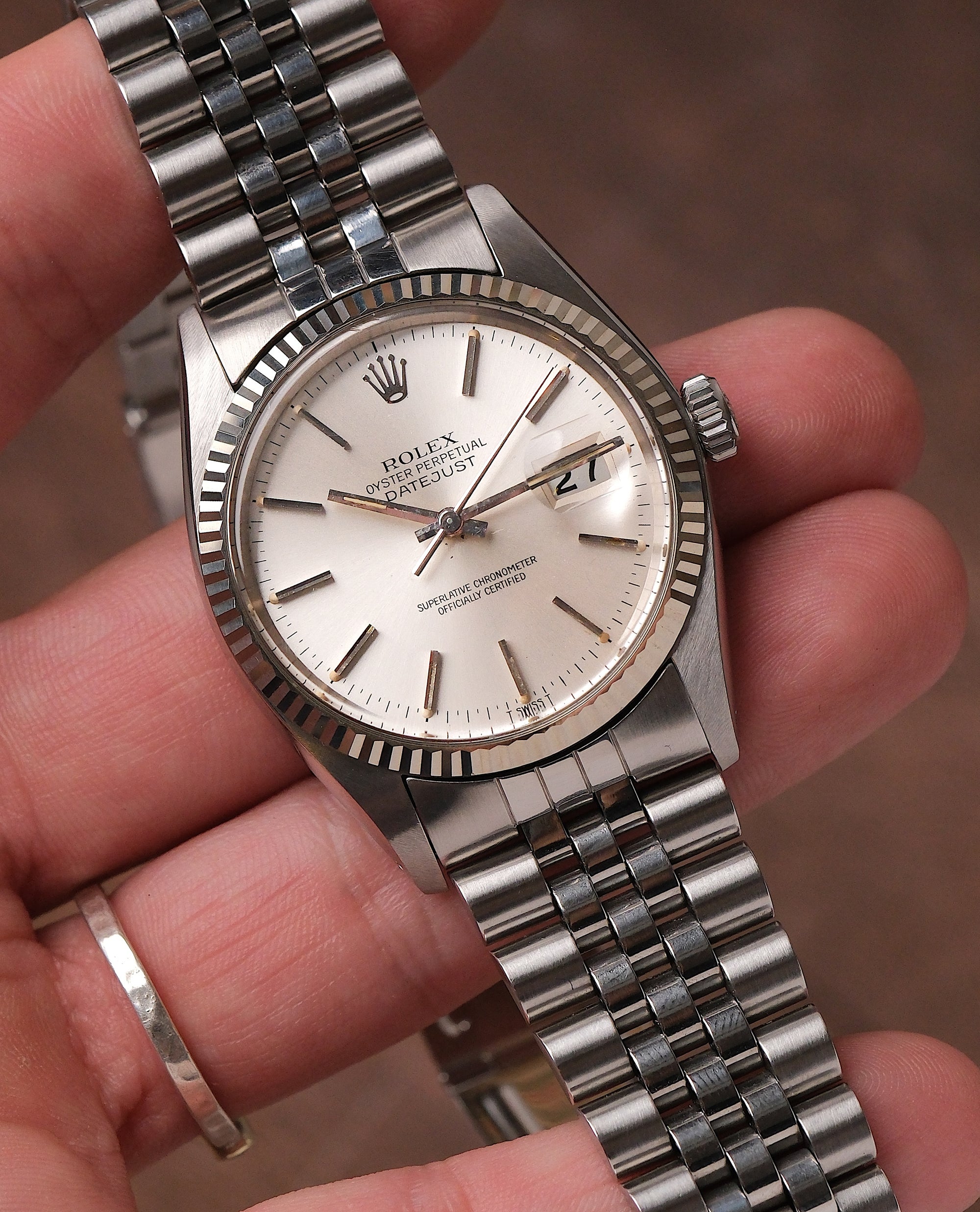 Rolex Datejust 36 Ref. 16014 Silver Sunburst Dial - Full Set (Circa 1977)