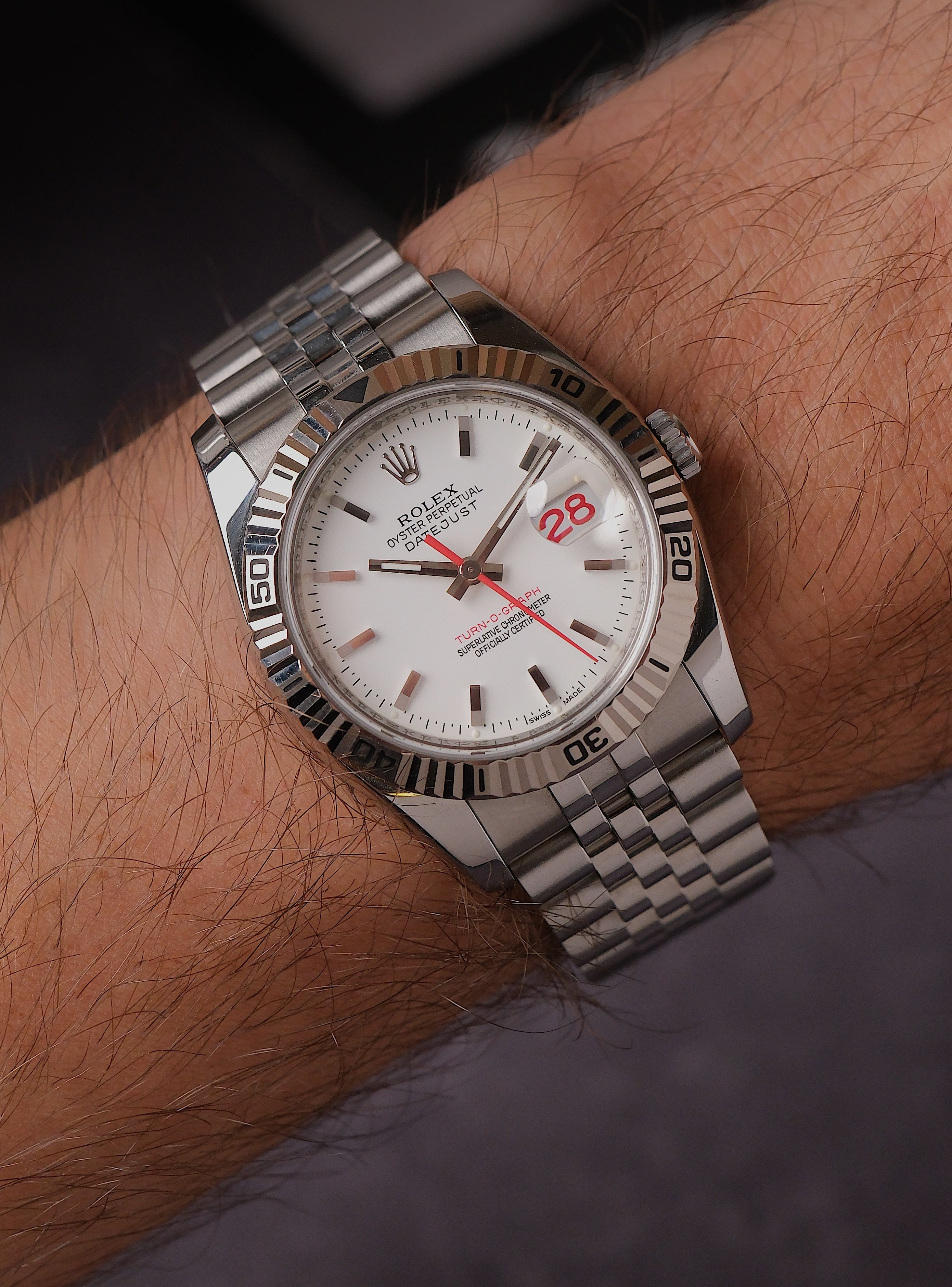 ウィルム Rolex Datejust Turn-O-Graph 116264 White Dial Jubilee (Z-Serial c