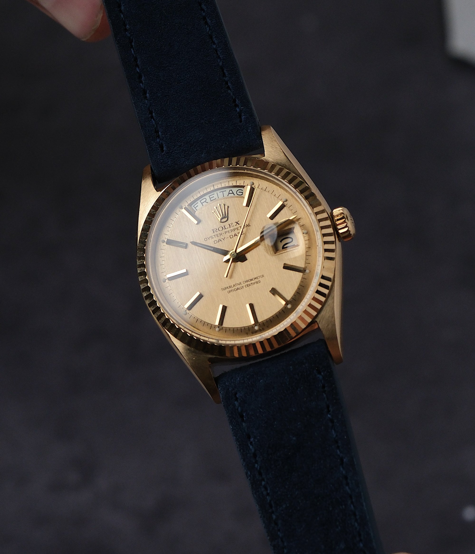 Rolex Day-Date 36 1803 – Tropical Pie-Pan Dial Linen (1977)