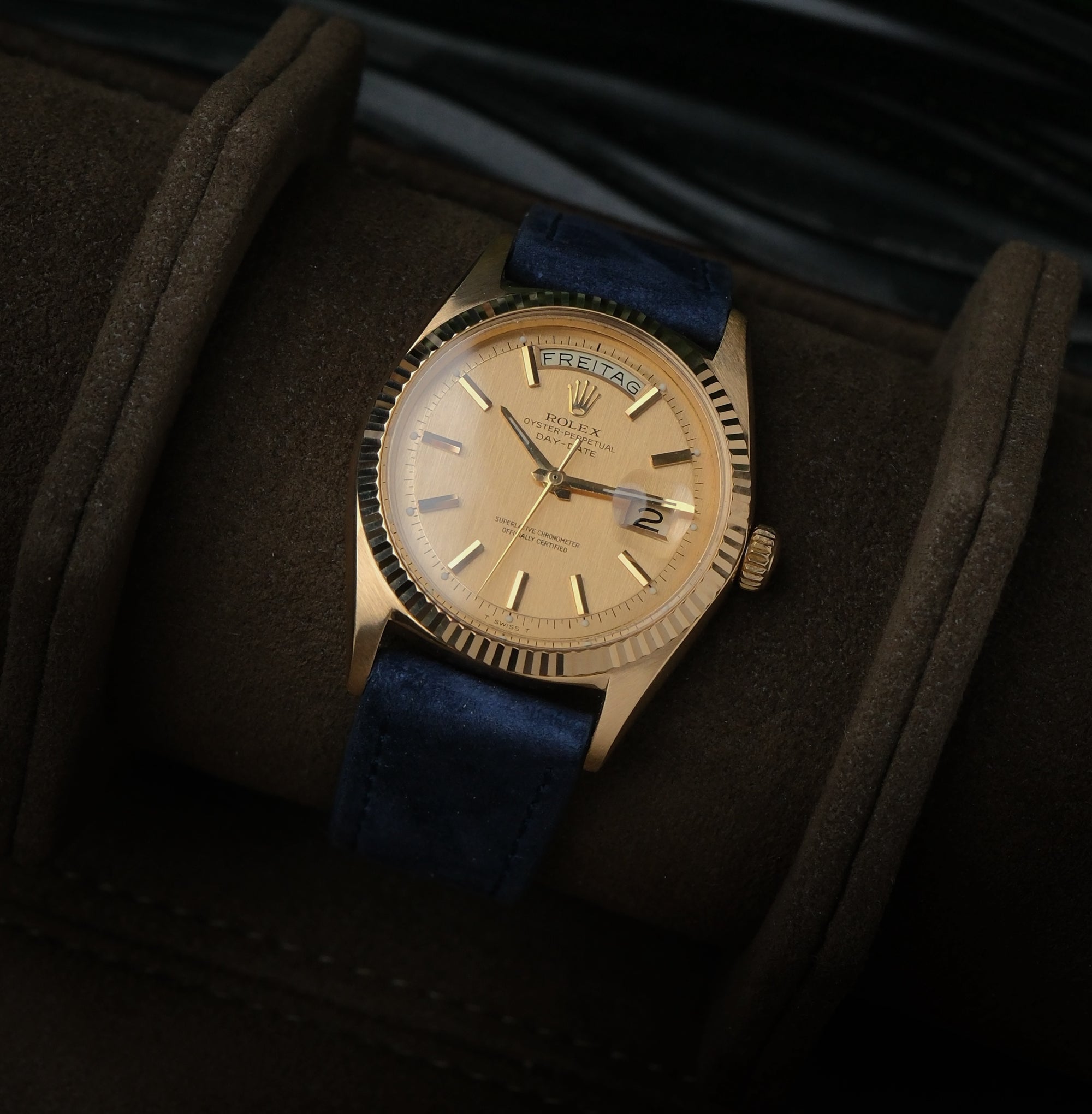 Rolex Day-Date 36 1803 – Tropical Pie-Pan Dial Linen (1977)