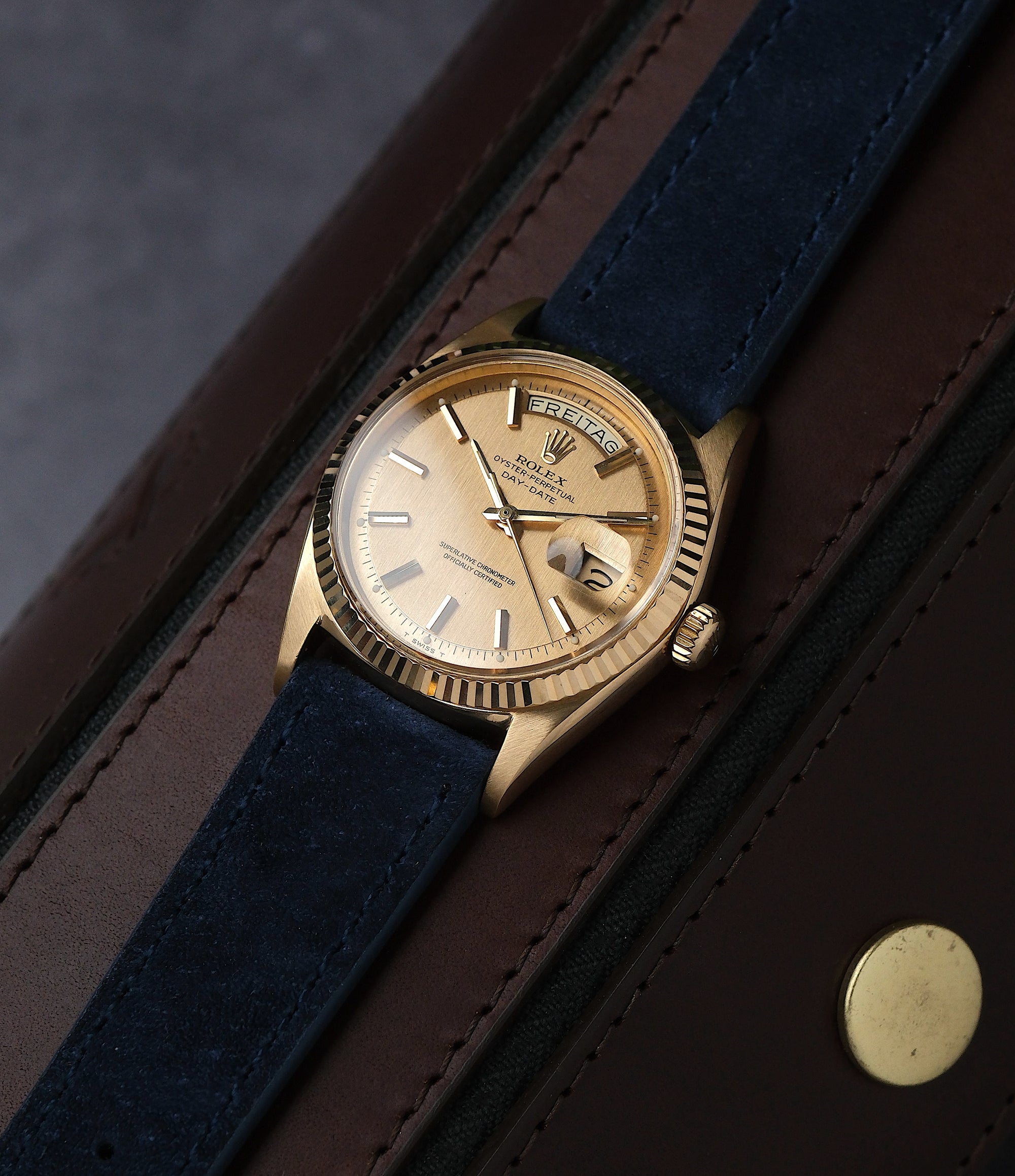 Rolex Day-Date 36 1803 – Tropical Pie-Pan Dial Linen (1977)
