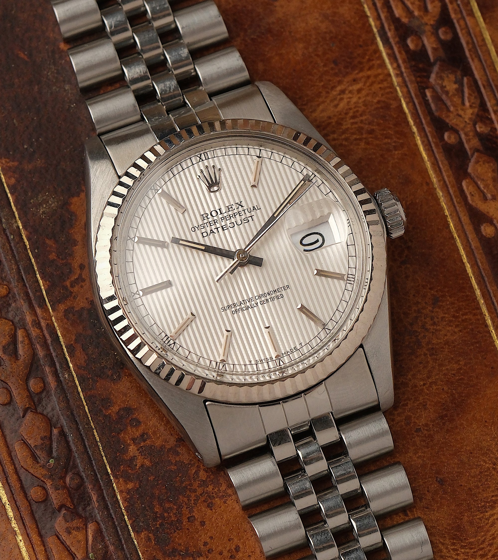 Rolex Datejust 36 Ref. 16014 – Rare Silver Tapestry Dial (1985) - fresh service