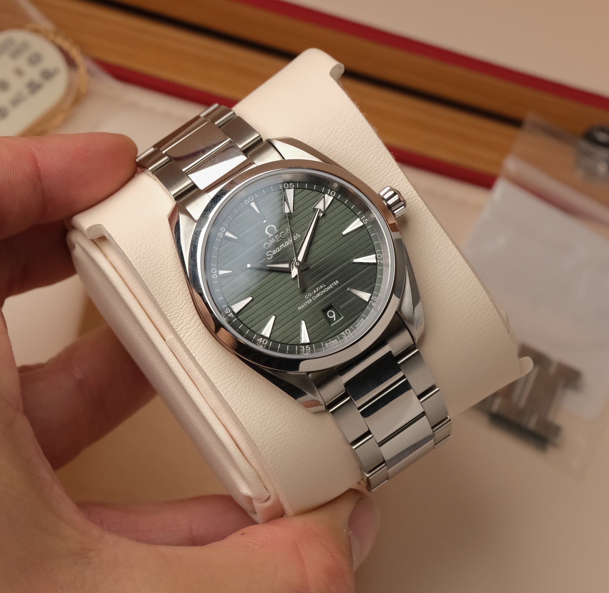 Omega Seamaster Aqua Terra 150M 38mm Green Teak Dial Ref. NEW - VAT reclamable out of EU