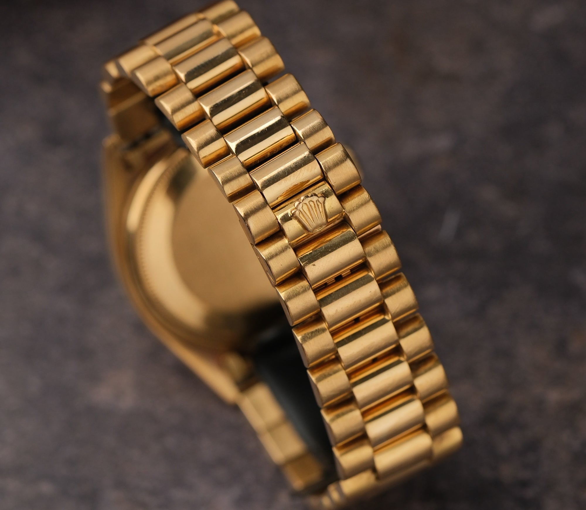Rolex Day-Date 36 18k Yellow Gold Tropical Pinkish Dial Ref. 1803 – 1972 Stamped Papers