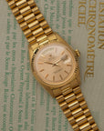 Rolex Day-Date 36 18k Yellow Gold Tropical Pinkish Dial Ref. 1803 – 1972 Stamped Papers