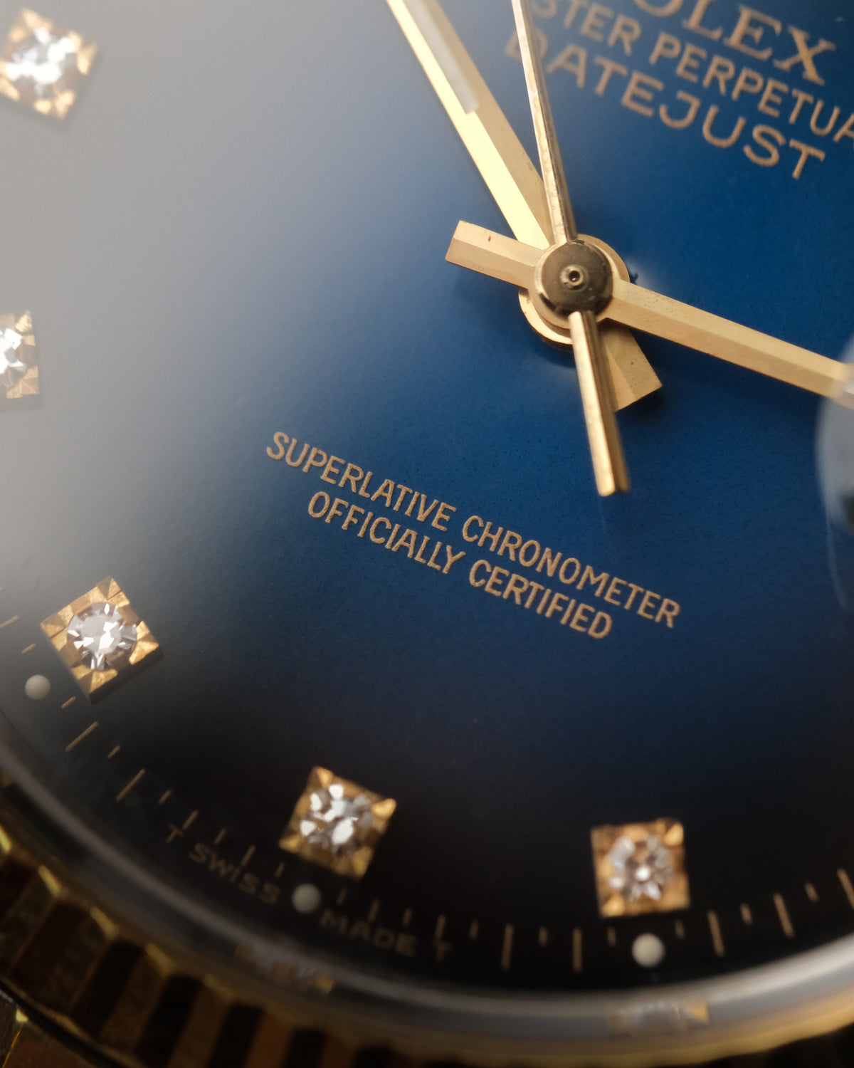 RES Rolex Datejust 36 16013 Blue Vignette Diamond Dial Two-Tone (1988)