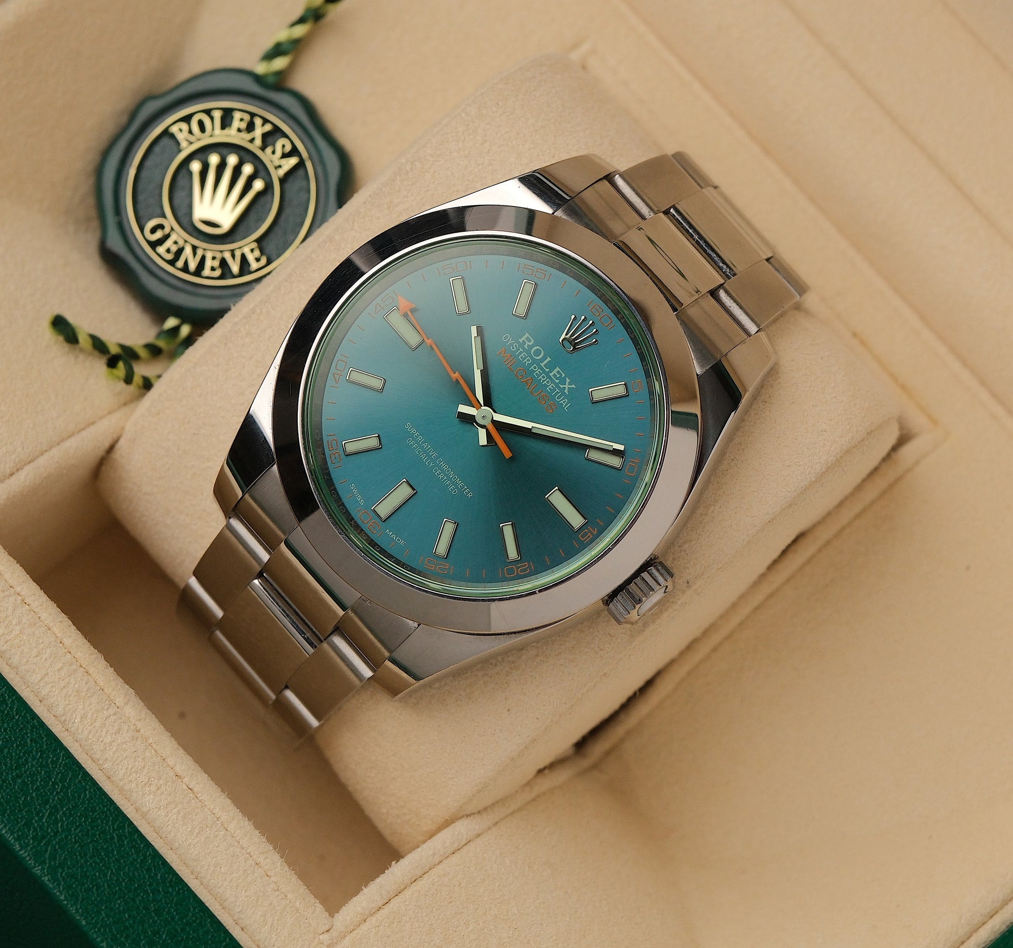 Rolex Milgauss 40mm Z-Blue Dial Ref. 116400GV – Full Set