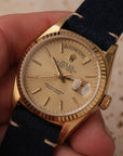 Rolex Day-Date 36 18k Yellow Gold Tapestry Dial Ref. 18038 – Circa 1985