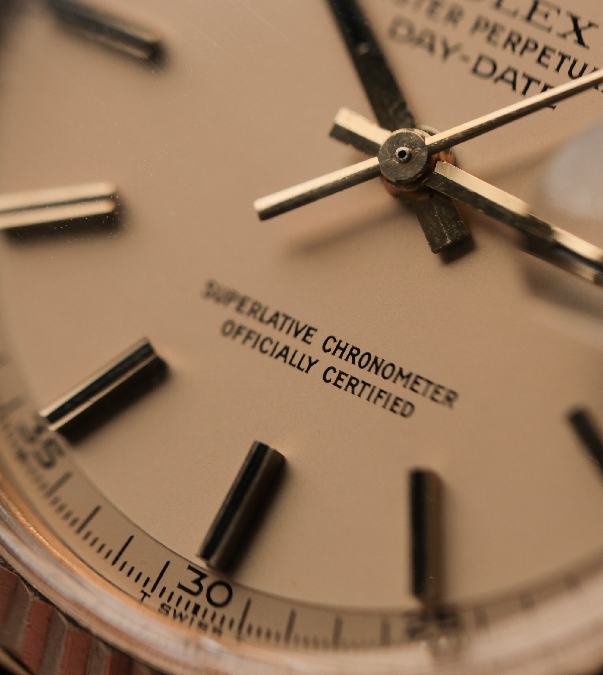 Day-Date 36 18k Yellow Gold Champagne Dial Leather Strap Ref. 1803 (c. 1978)