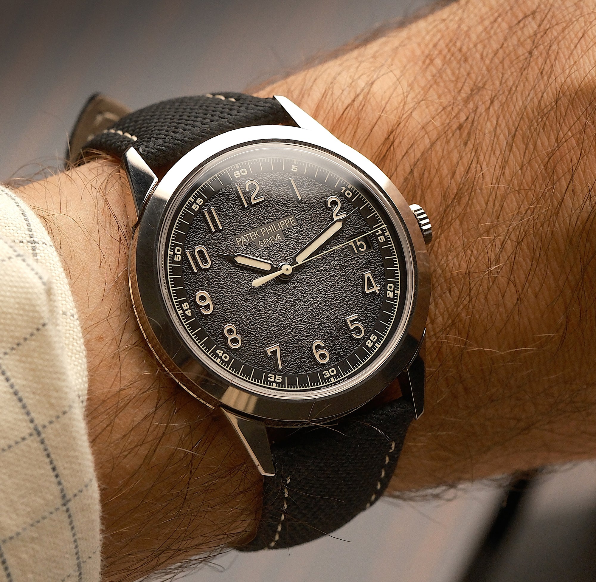 Patek Philippe Calatrava 18k White Gold Charcoal Dial Ref. 5226G-001