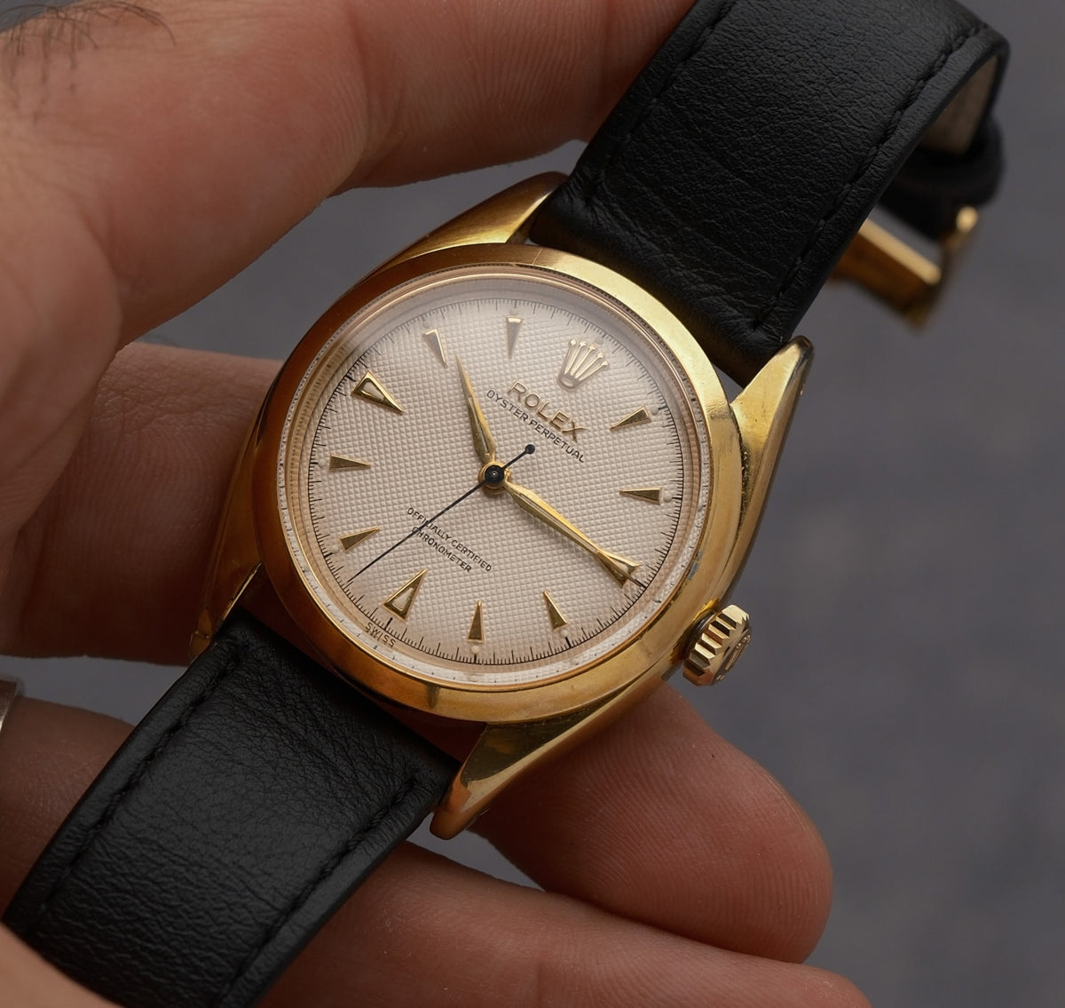 Rolex Oyster Perpetual Chronometer Ref. 6564 (Believed) Honeycomb | fresh rolex service