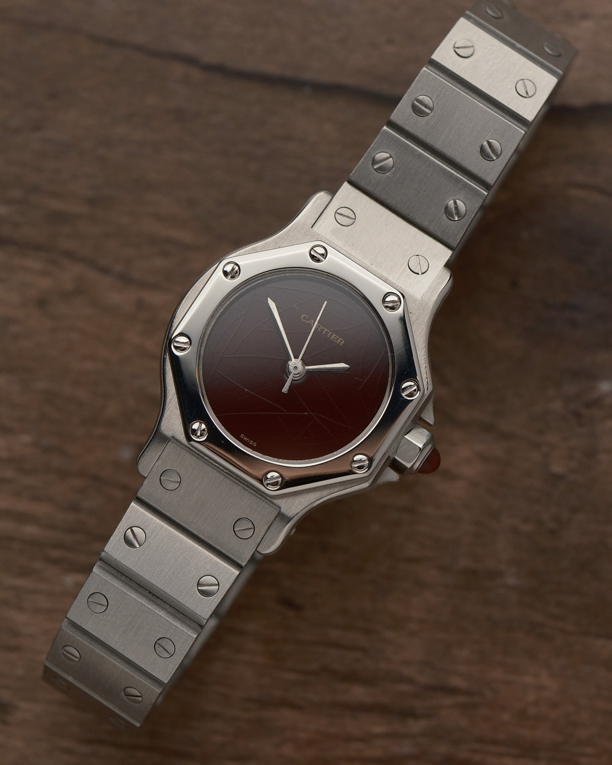 Cartier Santos octagon - lady - burgundy spider dial