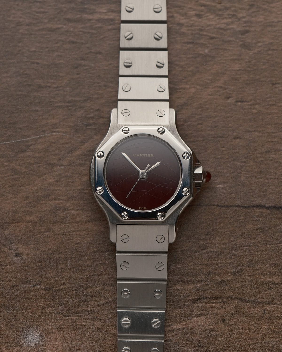 Cartier Santos octagon - lady - burgundy spider dial