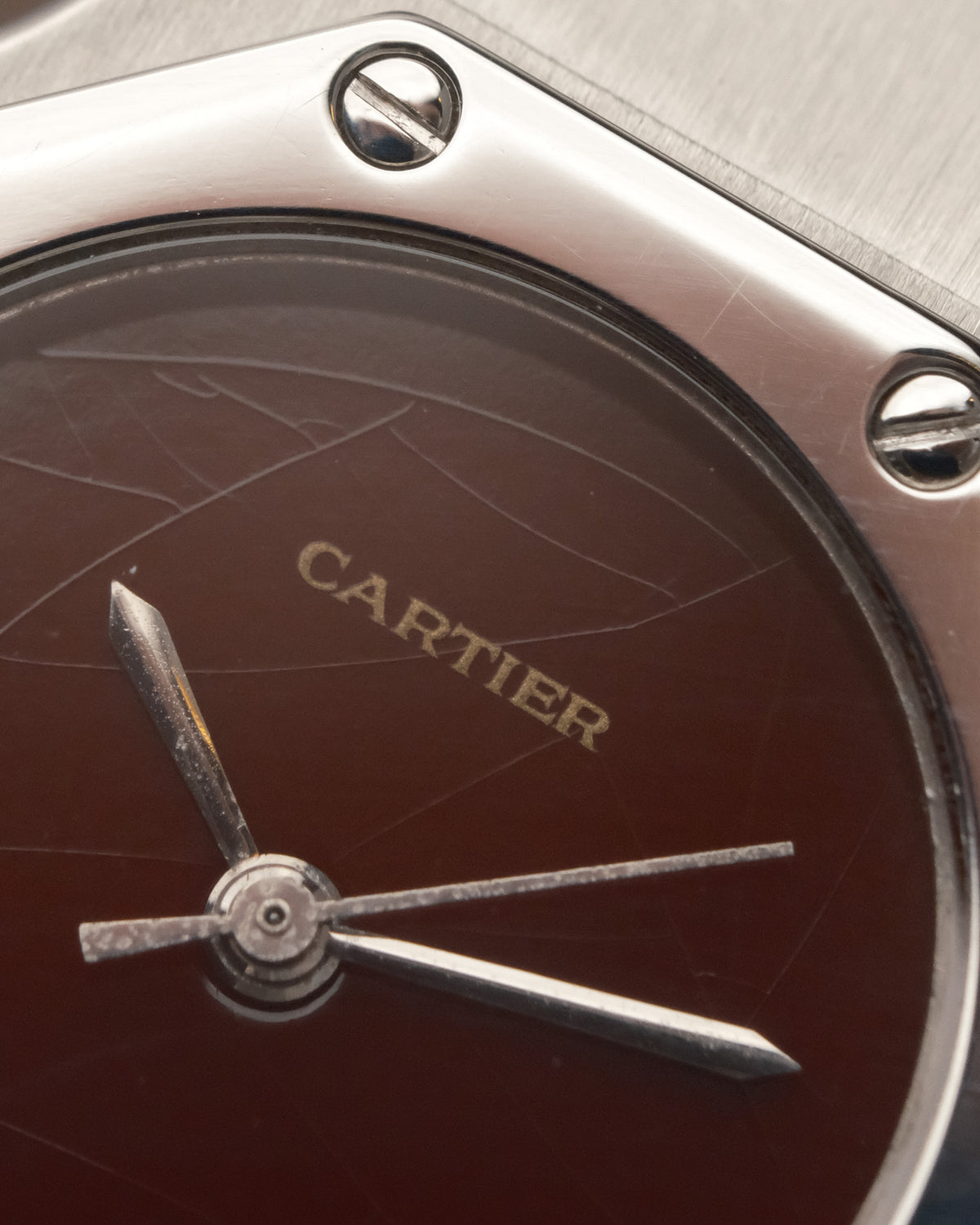 Cartier Santos octagon - lady - burgundy spider dial