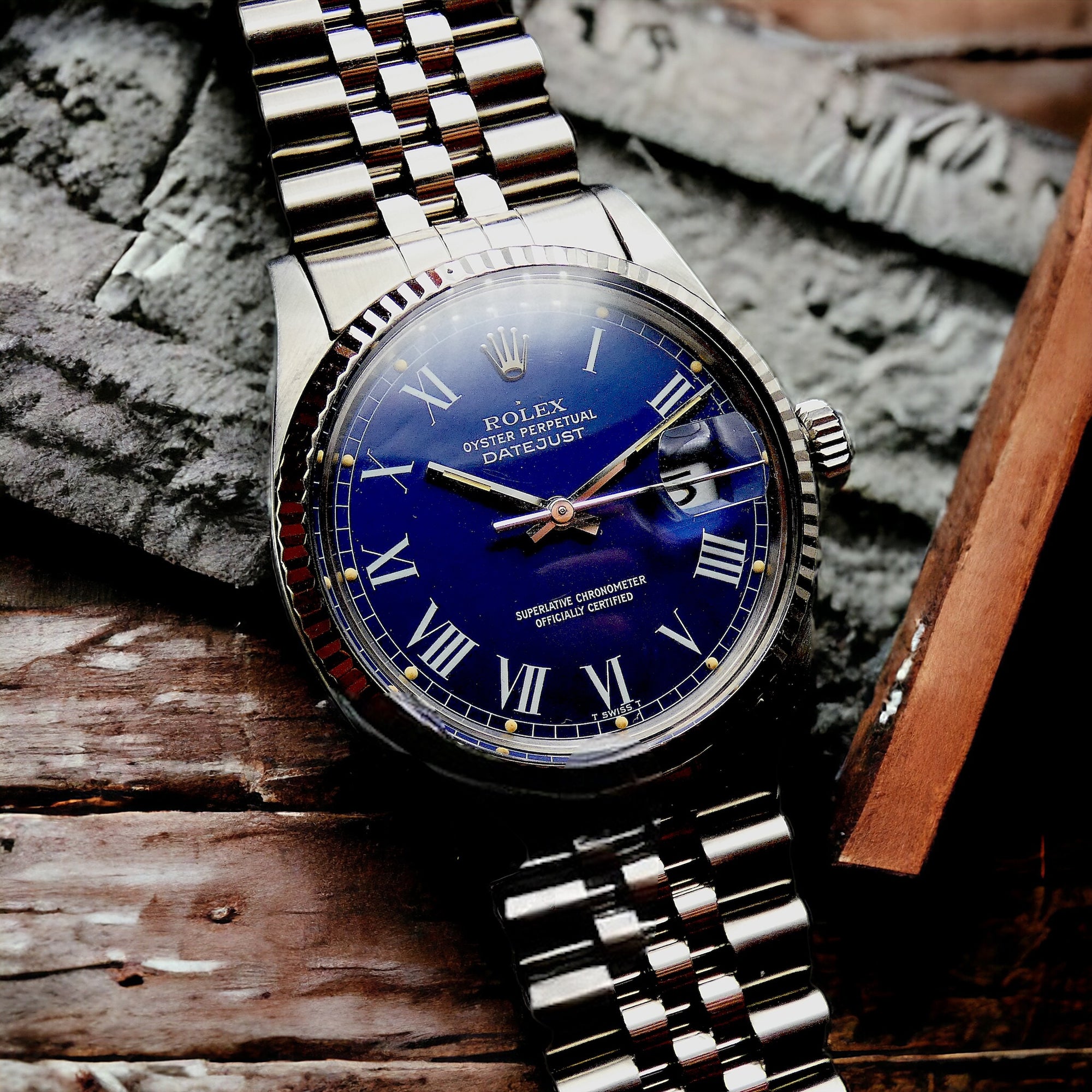 SOLD Rolex Datejust 16014 36 Rare blue buckley / 1984