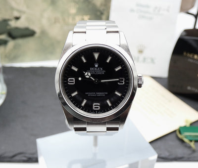 SOLD Rolex Explorer Unpolished / 2002 / papers + tag
