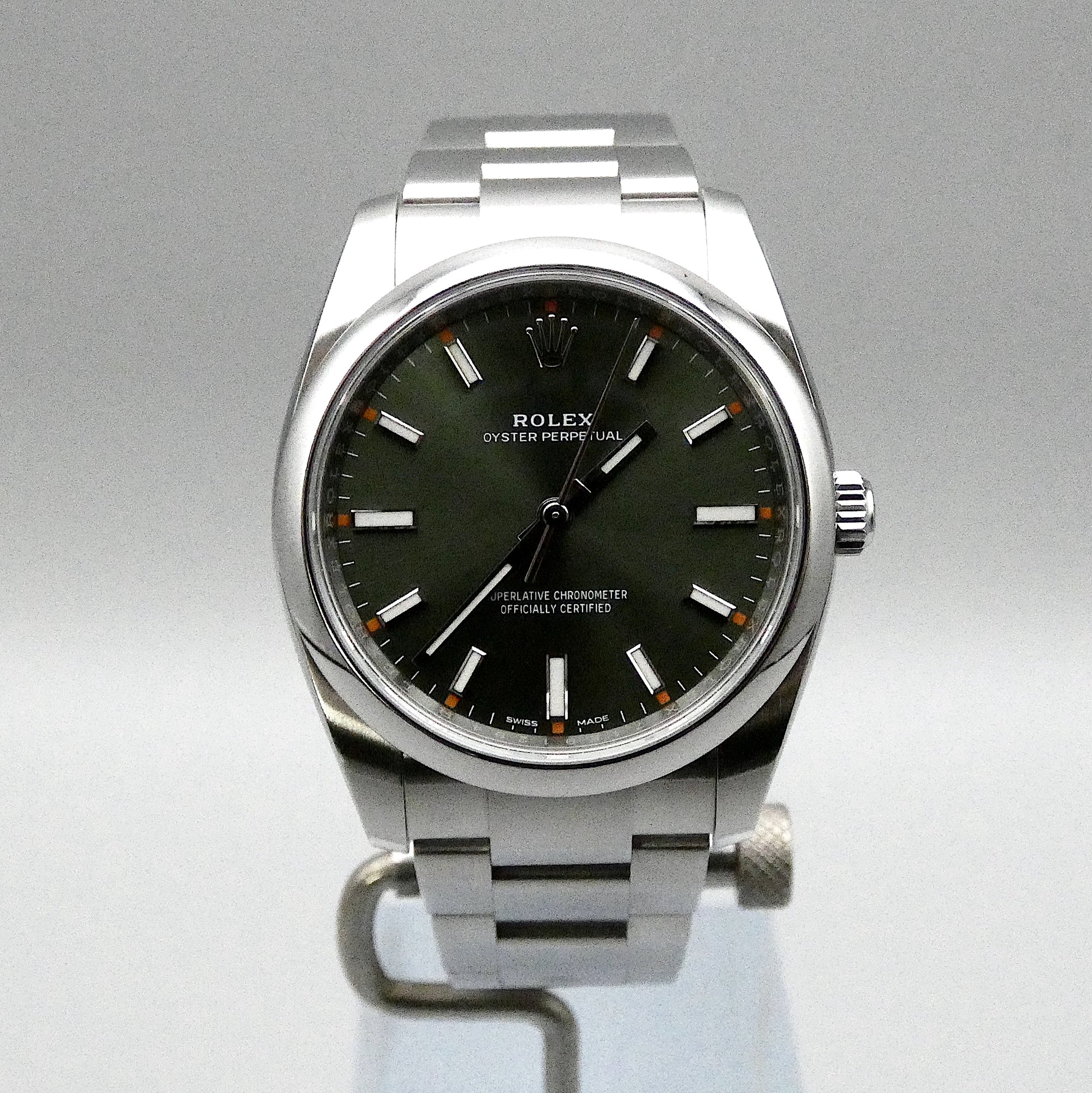 SOLD Rolex Air-King Olive Green Full set MINT