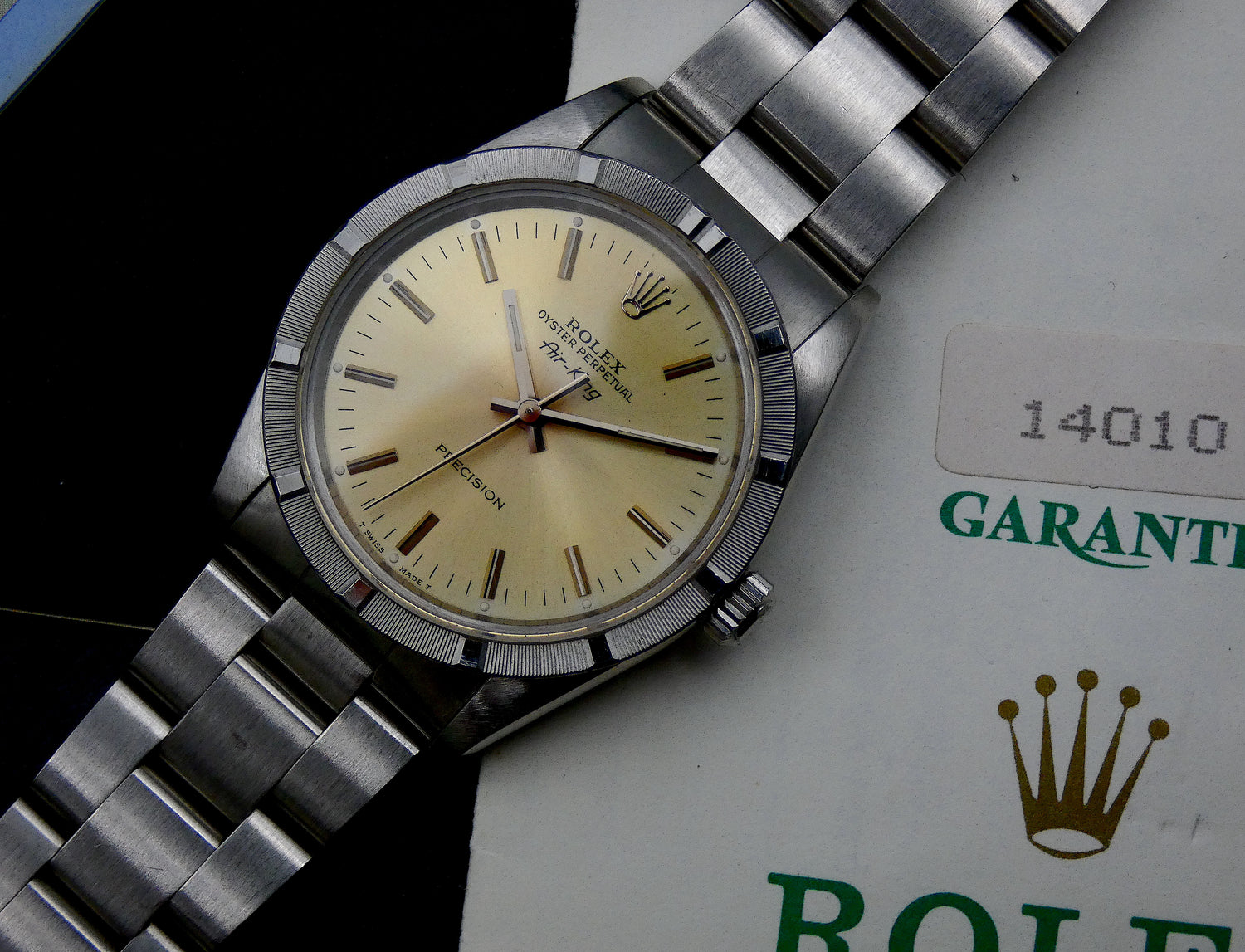 SOLD Rolex Air-King / nice patina / with papers / crispy 1995