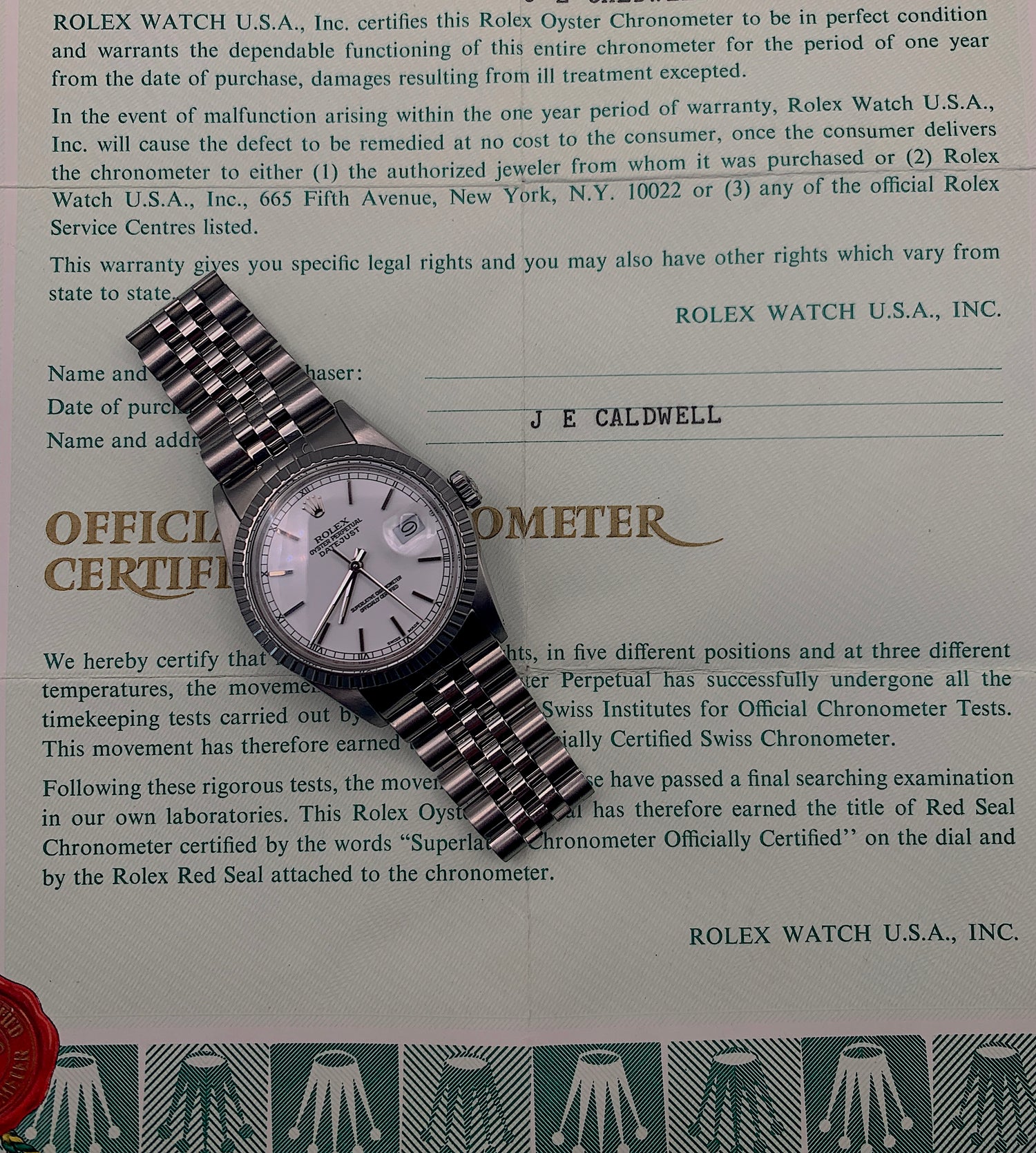 SOLD Rolex Datejust 36 MINT 1986 - white dial / with papers