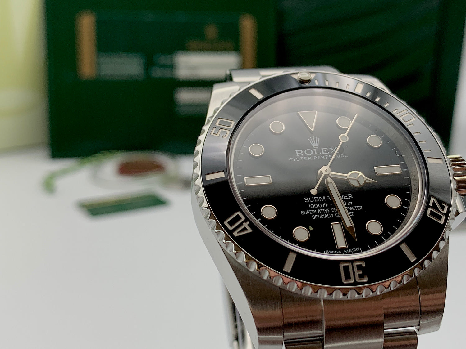 SOLD Rolex Submariner No Date Mint 2012 service 2019 Full set