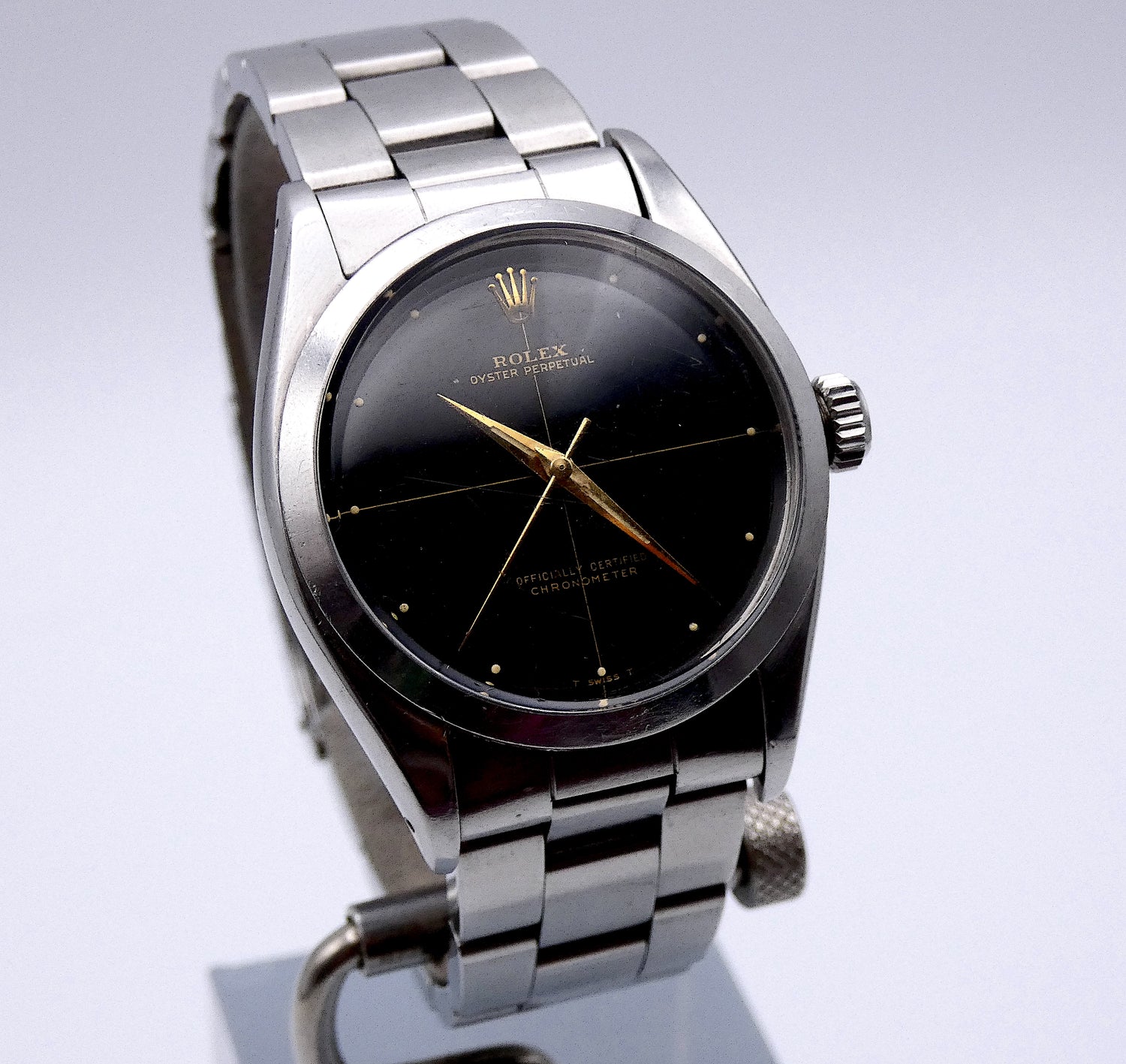 Reserverd Rare Oyster Perpetual / 1957 Full set / black crosshair dial