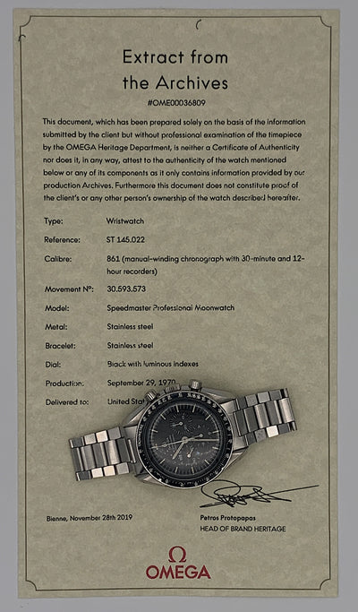 SOLD Omega Speedmaster 145.022 69ST moonwatch