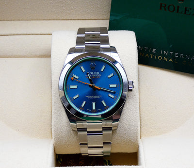 Sold Rolex Milgauss blue NEW / Stickered - Rare factory sealed