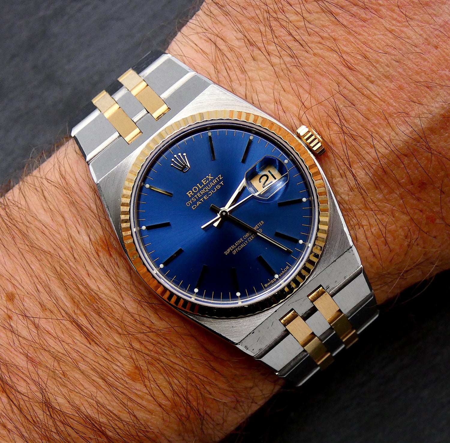 SOLD  Rolex 17013 Datejust Oysterquartz full set / 1985 / rolex service