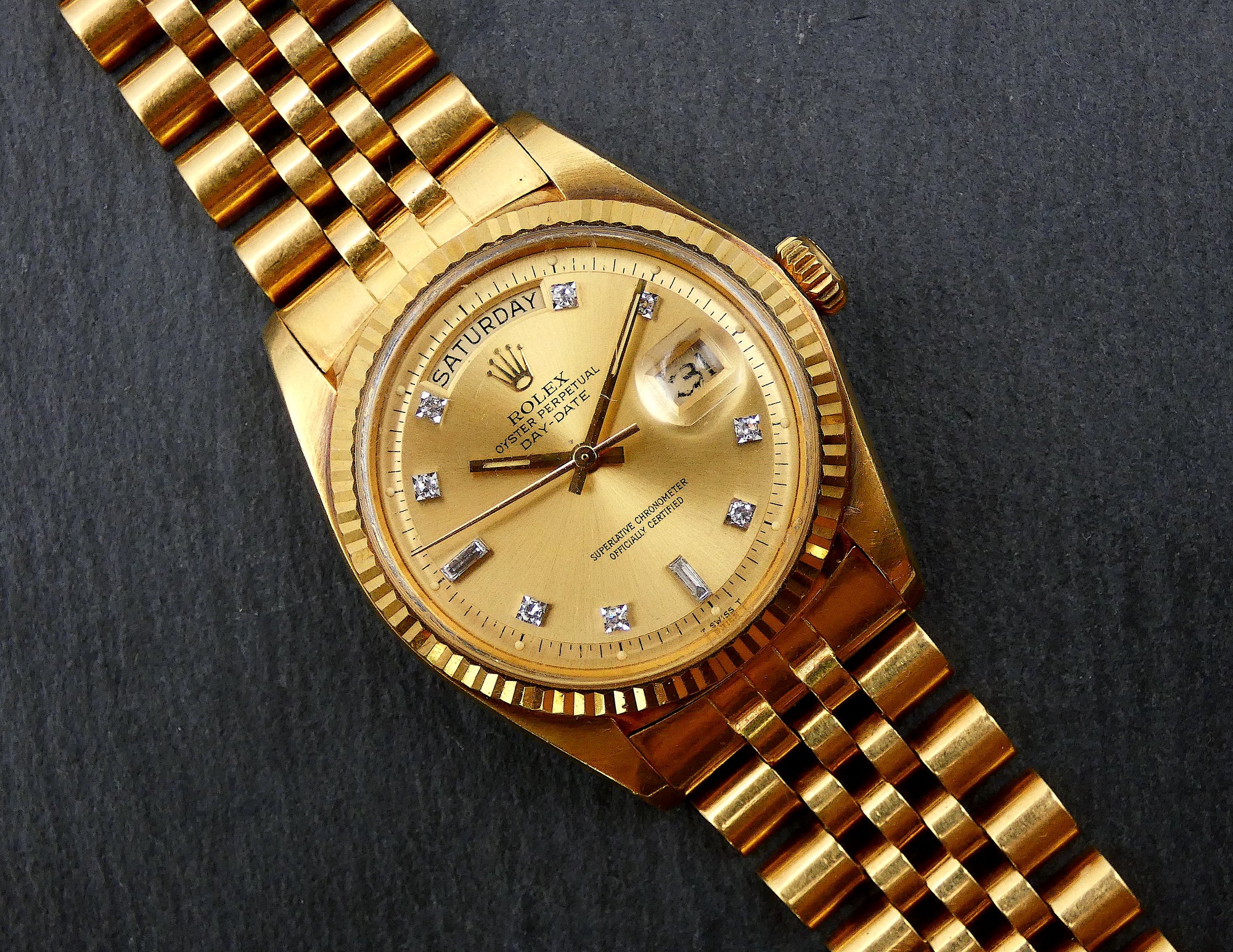 Day-Date 36 / 1976 / Jubilee 18K / diamond dial / Unpolished