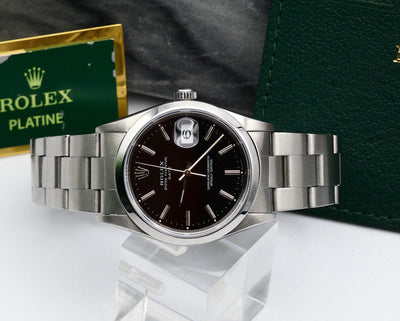 Oyster Perpetual Date / serviced / black dial 15200
