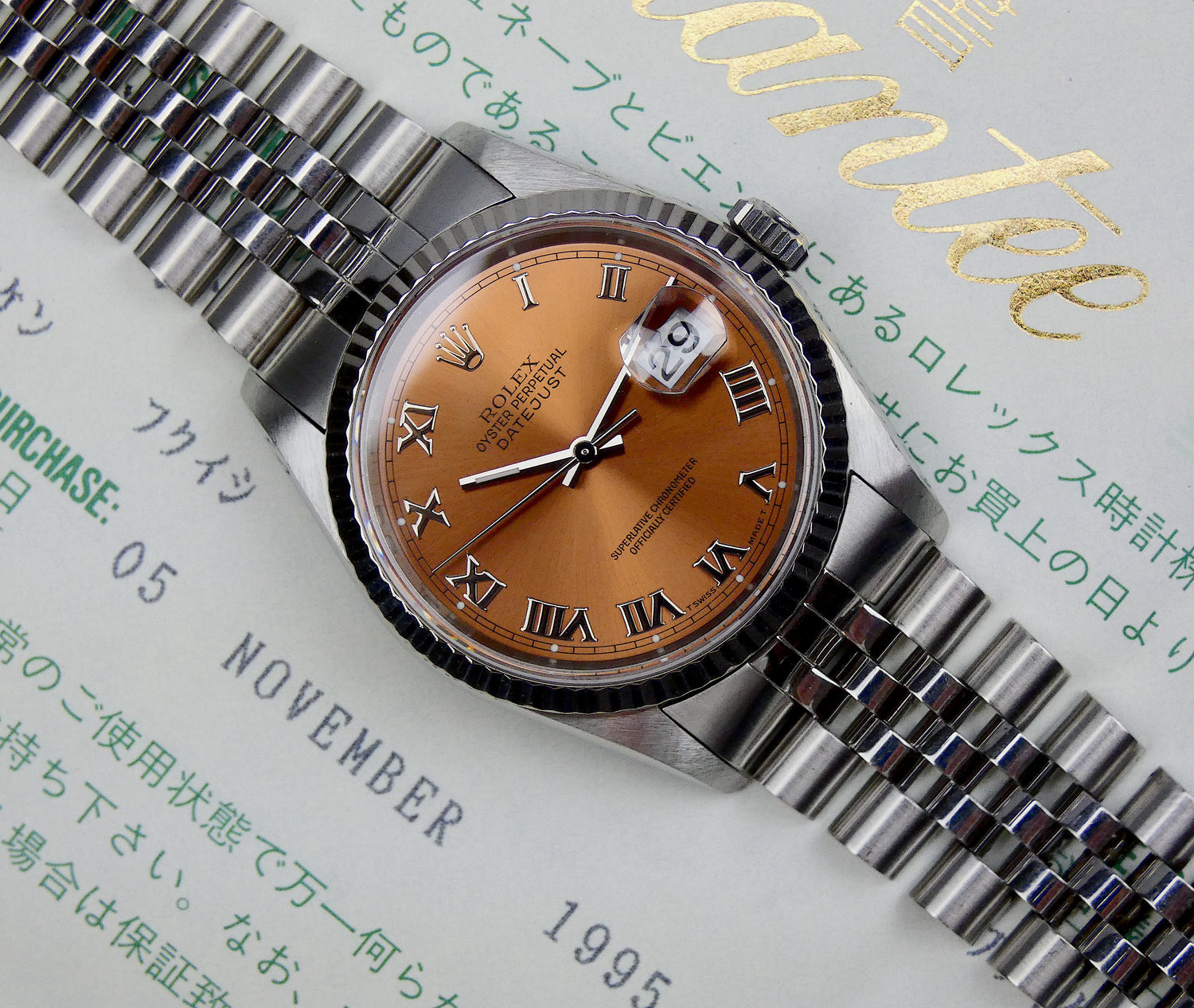 SOLD Rolex Datejust 36 / Rare brown dial / 1995 / Mint