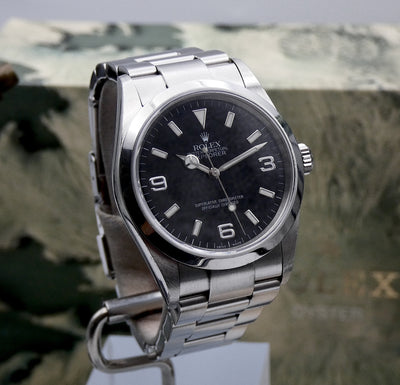 SOLD Rolex Explorer Unpolished / 2002 / papers + tag