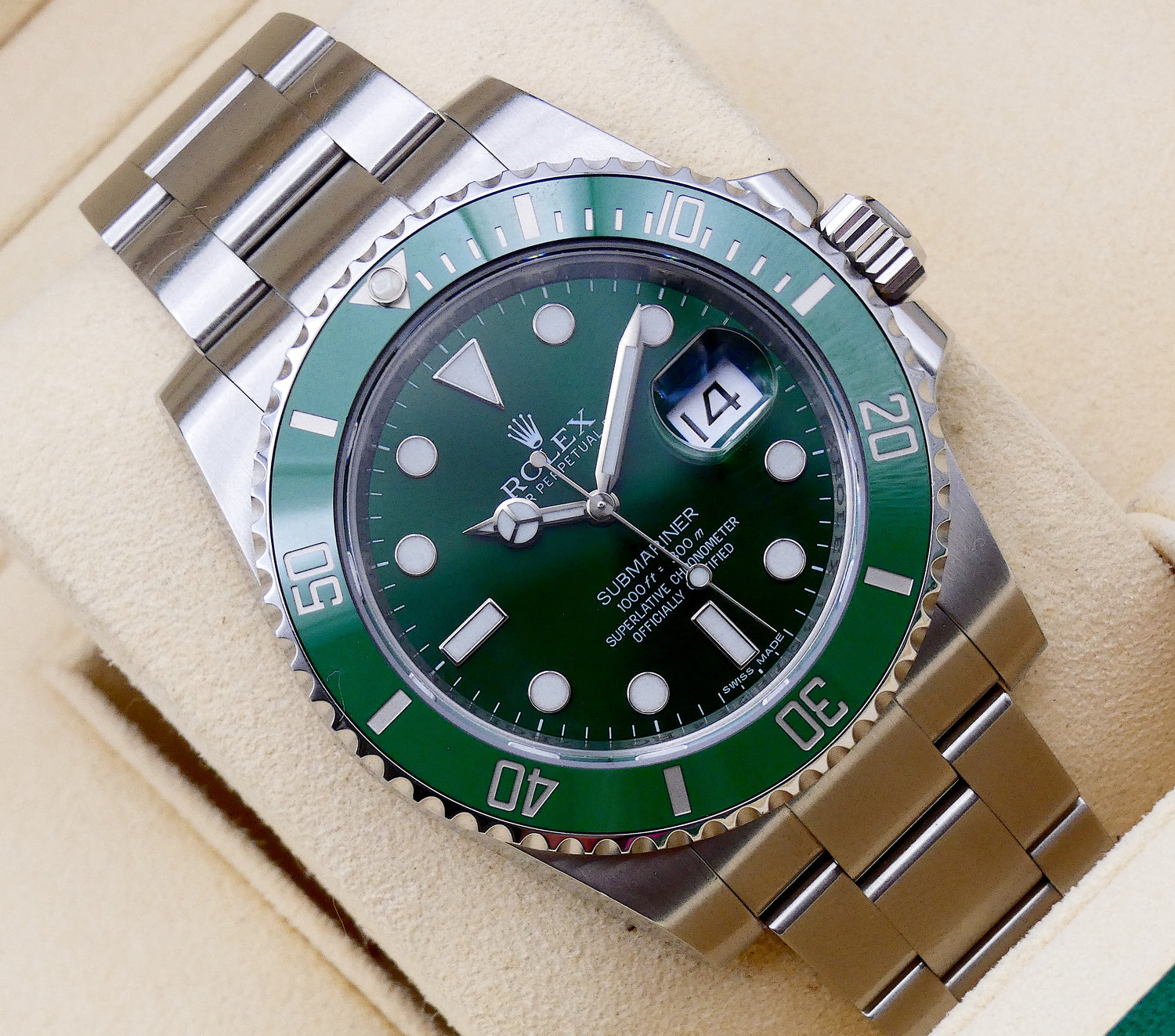 SOLD Rolex Submariner "Hulk" 2013 Mint NL delivered