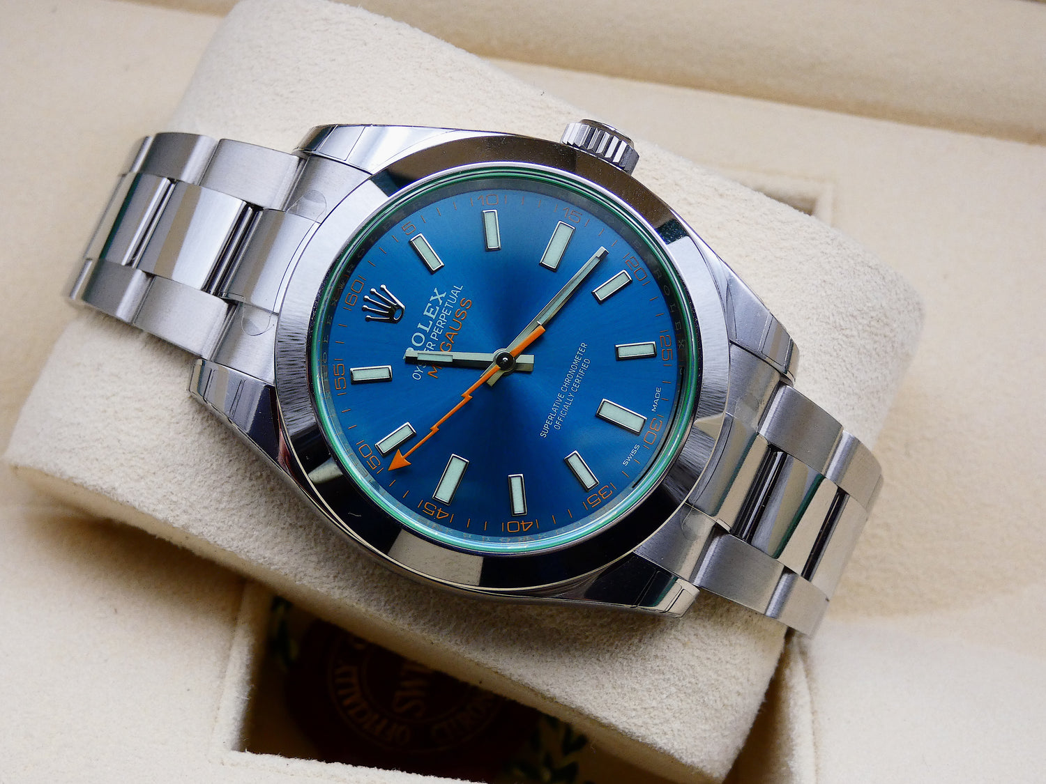 Sold Rolex Milgauss blue NEW / Stickered - Rare factory sealed