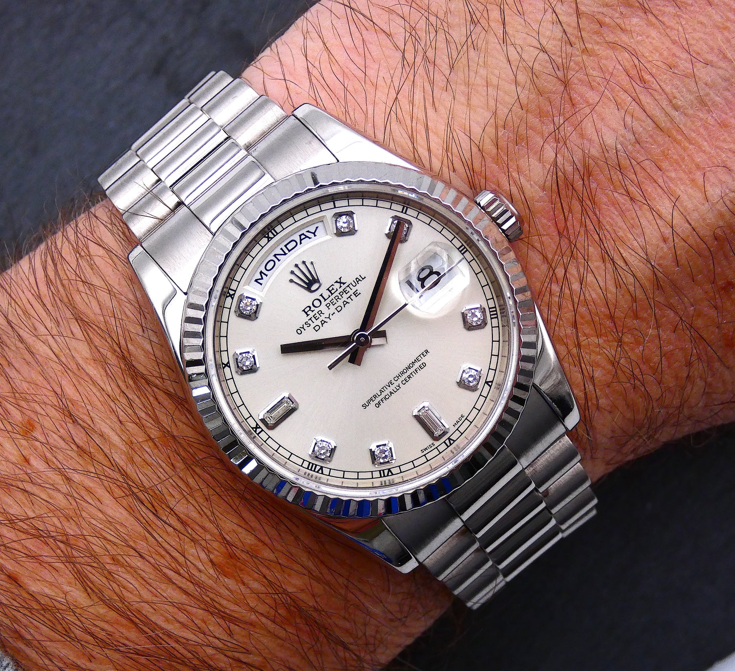 SOLD Rolex Day-Date 36 Mint / 118239 / Diamond dial 2002