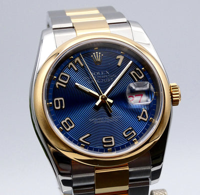 SOLD Rolex Datejust 36 Rare Radial Blue dial / Full set / Mint